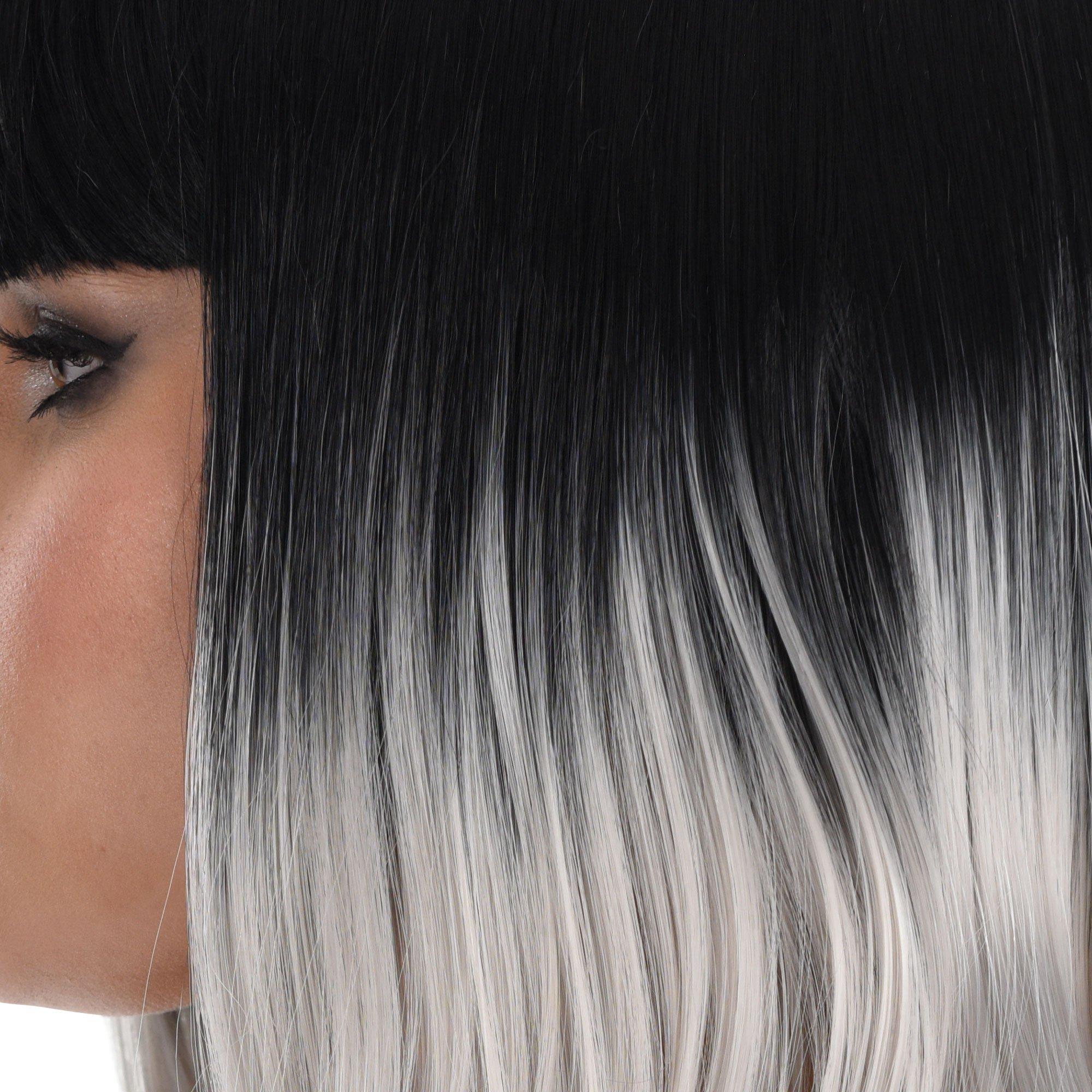Black & White Ombre Wig with Bangs - Image 4
