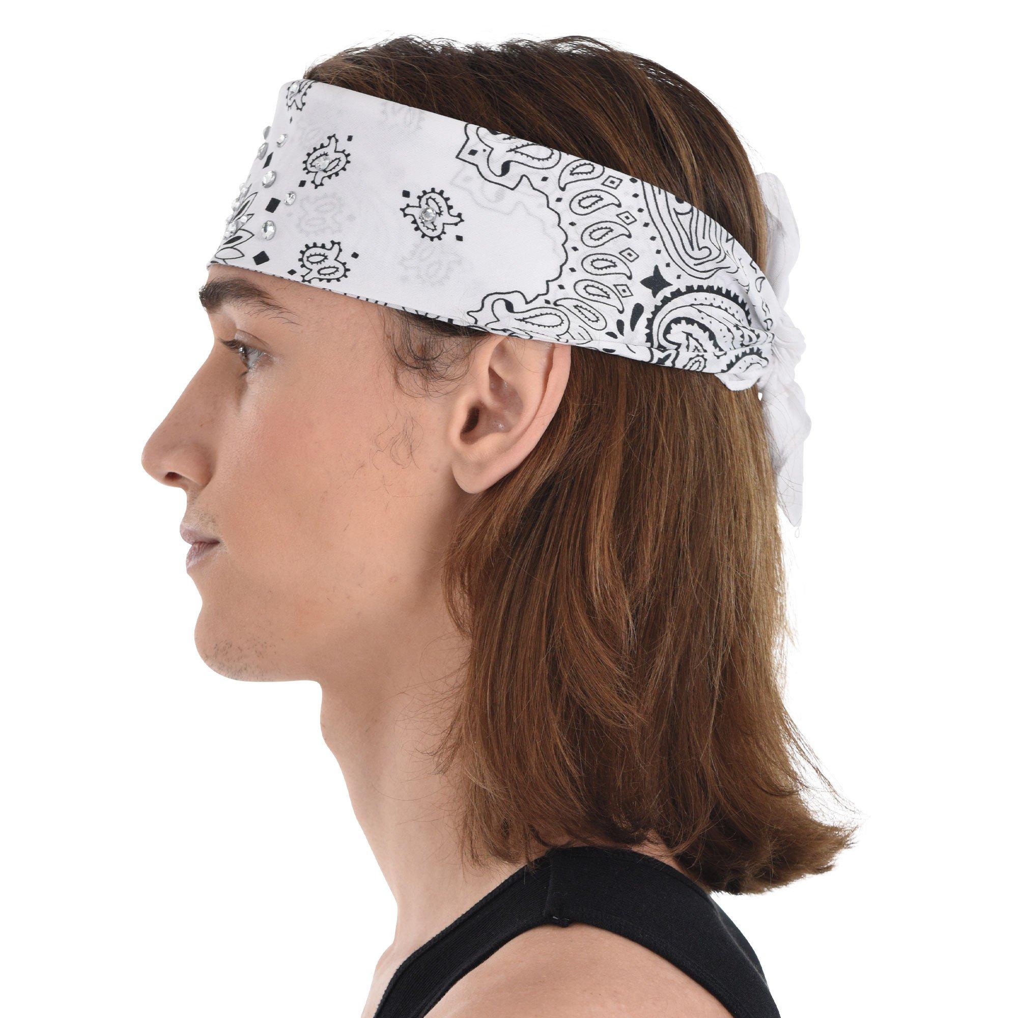 90s Rhinestone White Bandana - Image 3