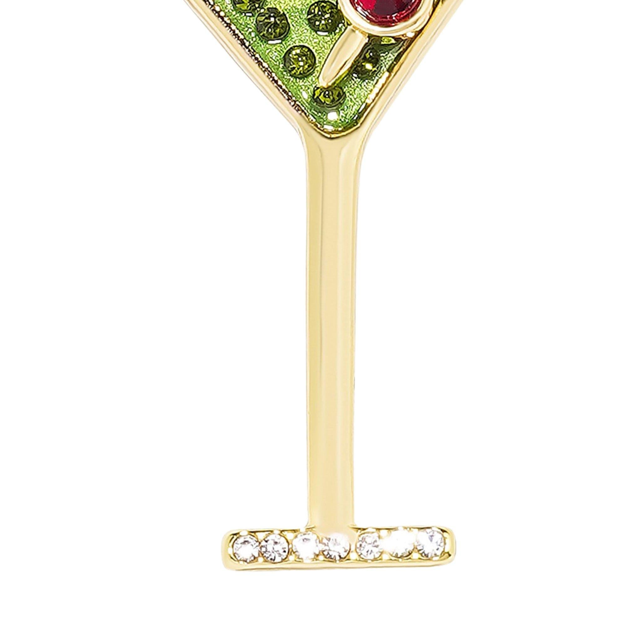Rhinestone Mummy in a Martini Drop Earrings - Image 3