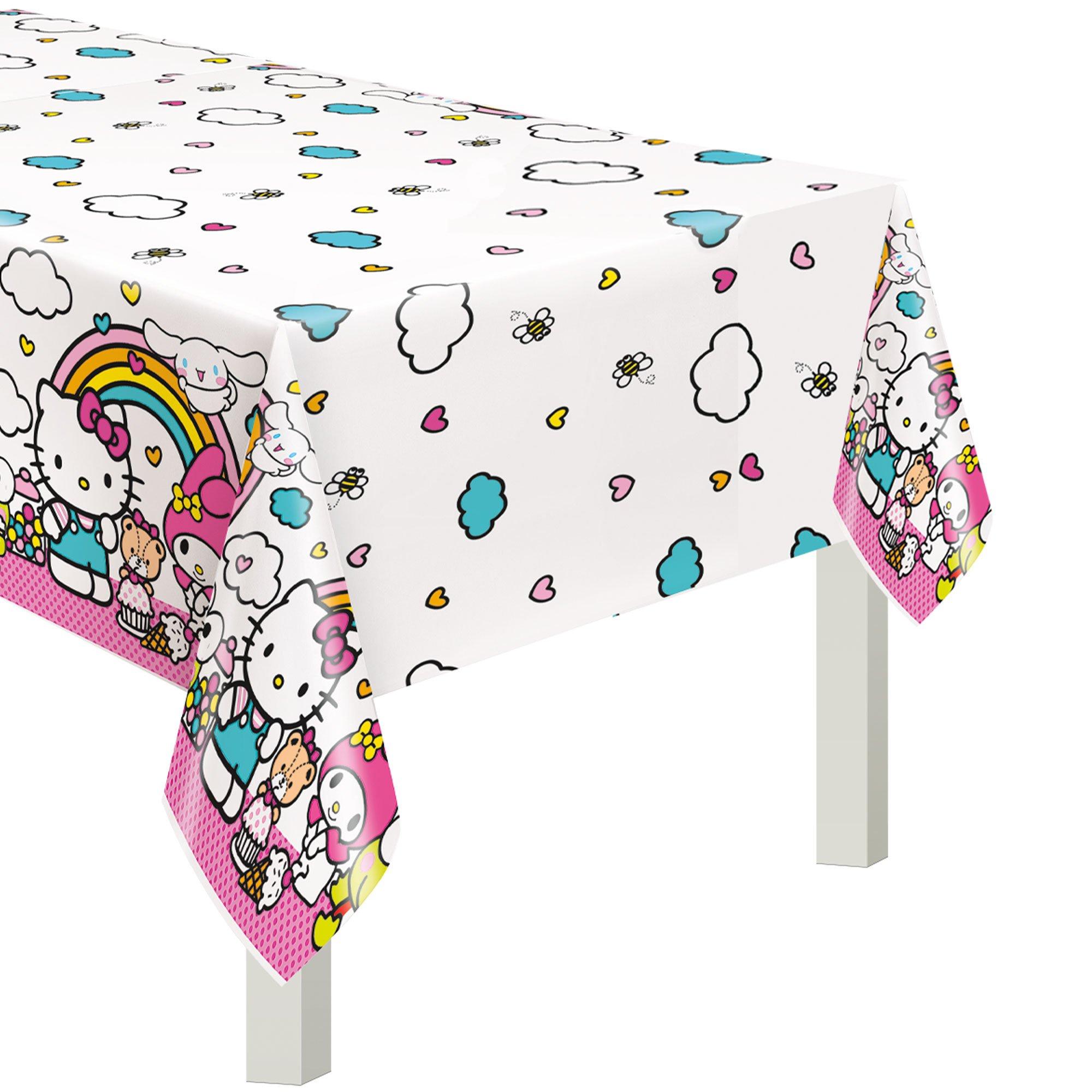 Hello Kitty and Friends Plastic Table Cover. 54in x 84in - Sanrio
