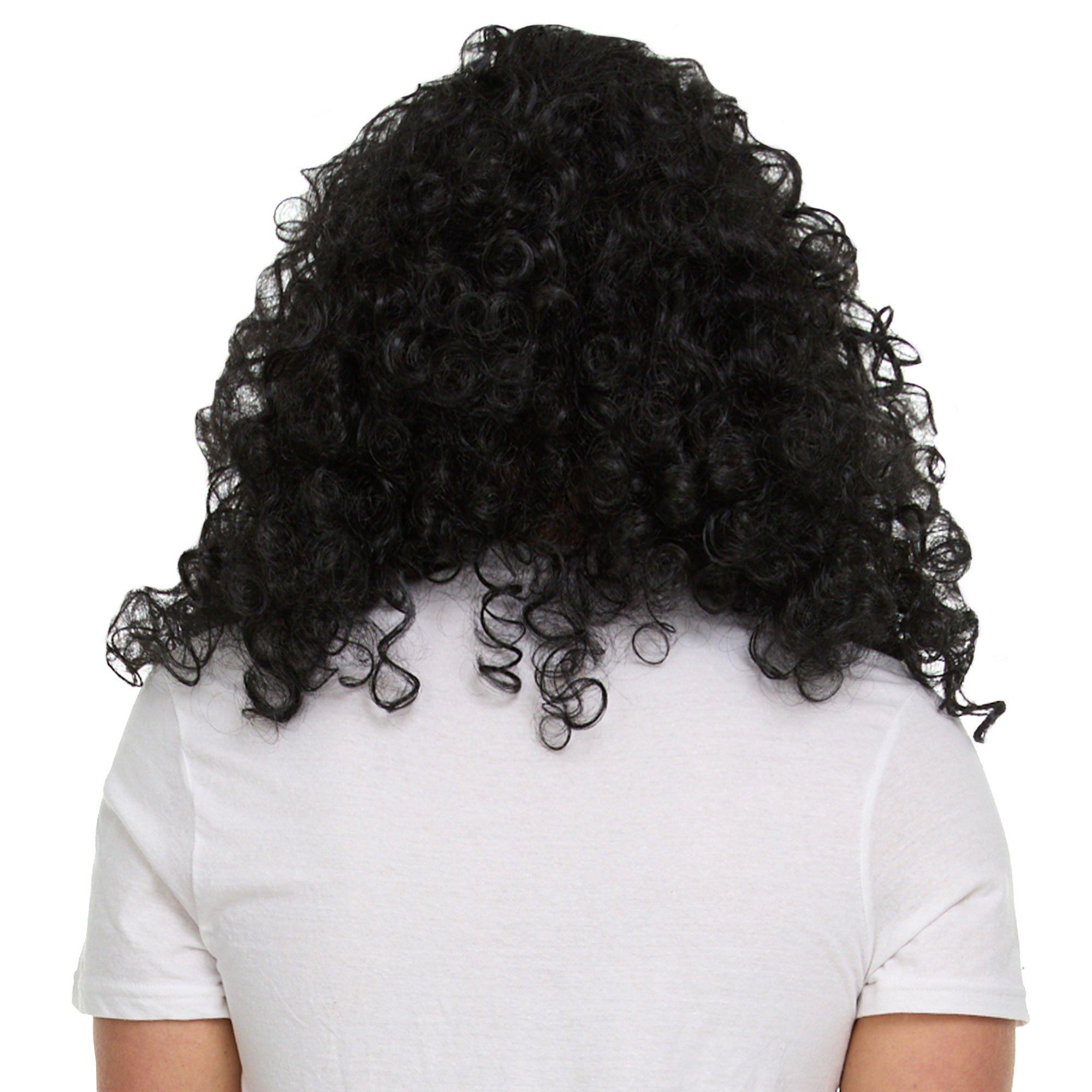 Adult Curly Black Headbanger Wig - Image 3