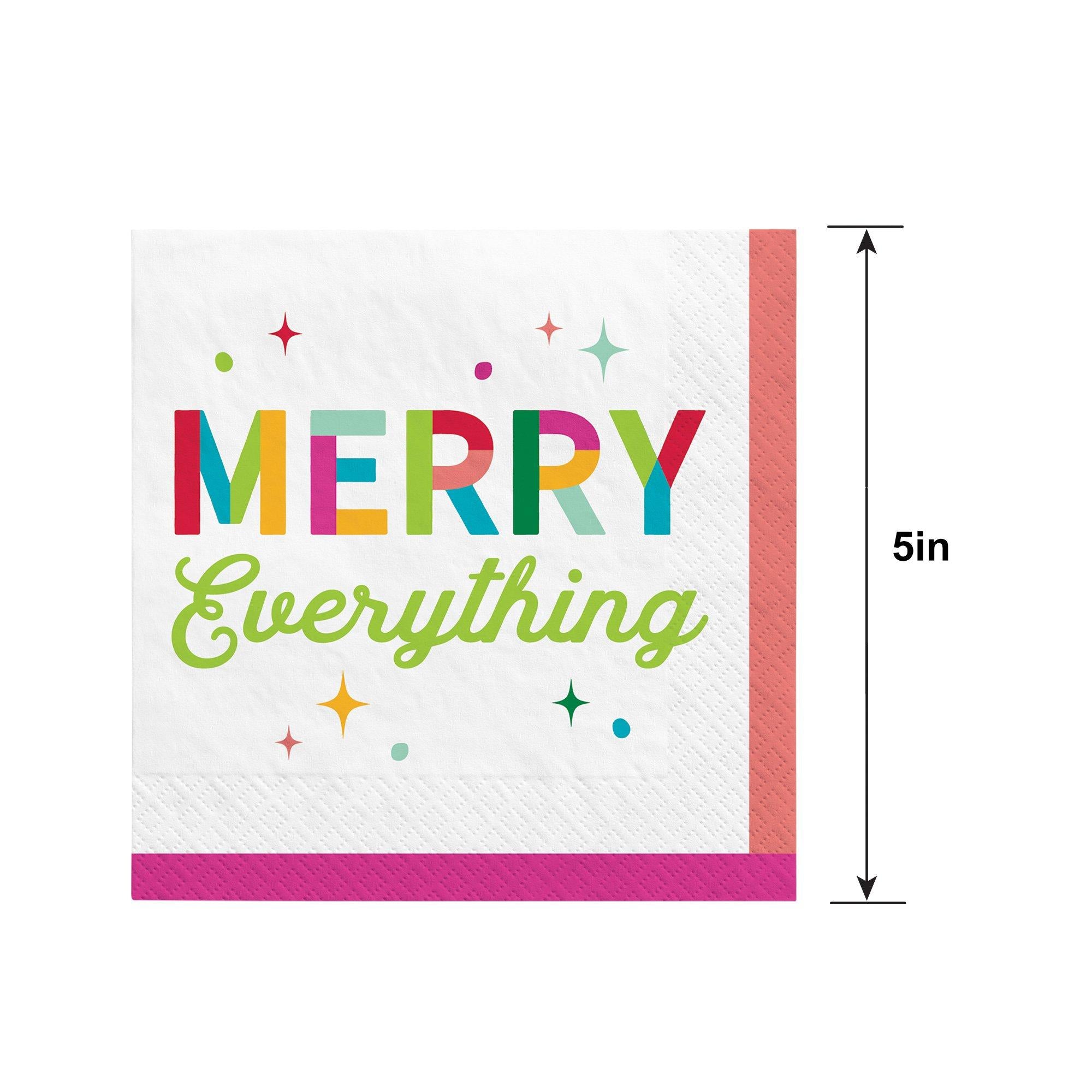Merry Everything Paper Beverage Napkins. 5in. 40ct - Image 2
