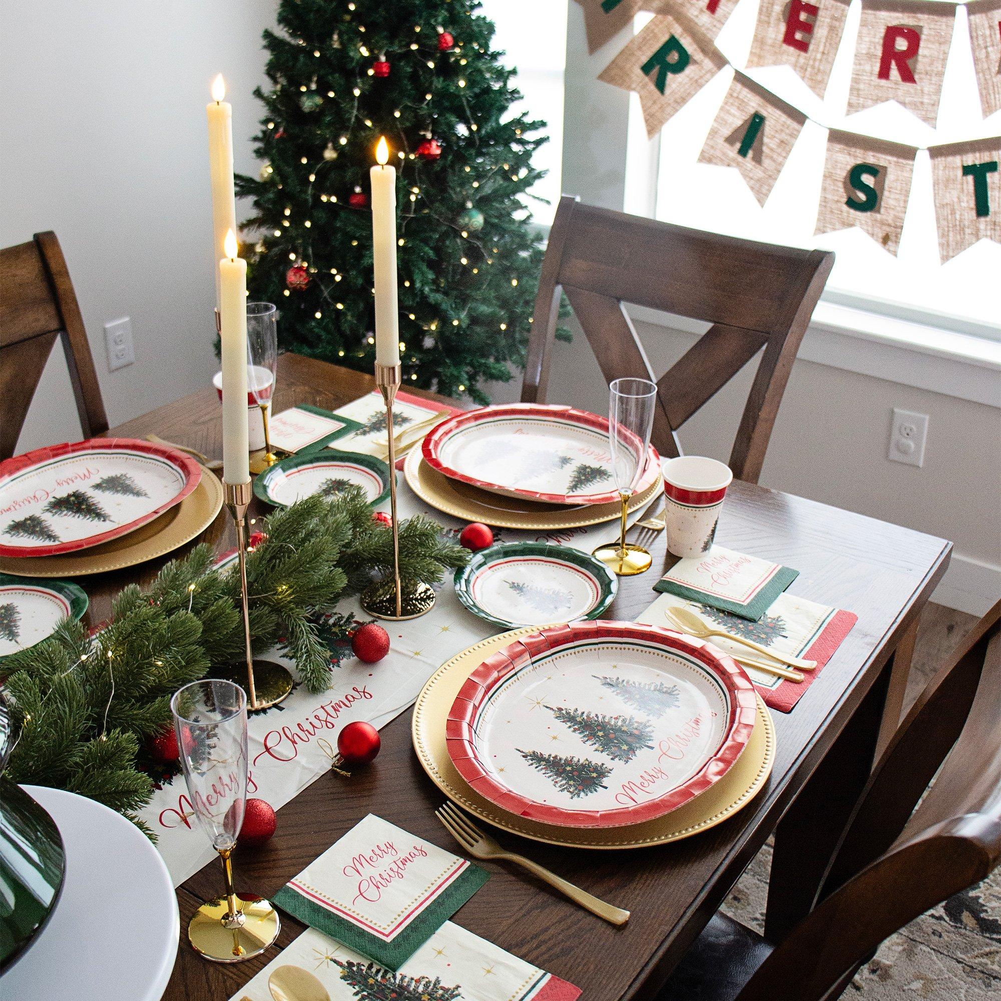 Elegant Evergreen Paper Dessert Plates. 7in. 20ct - Image 3