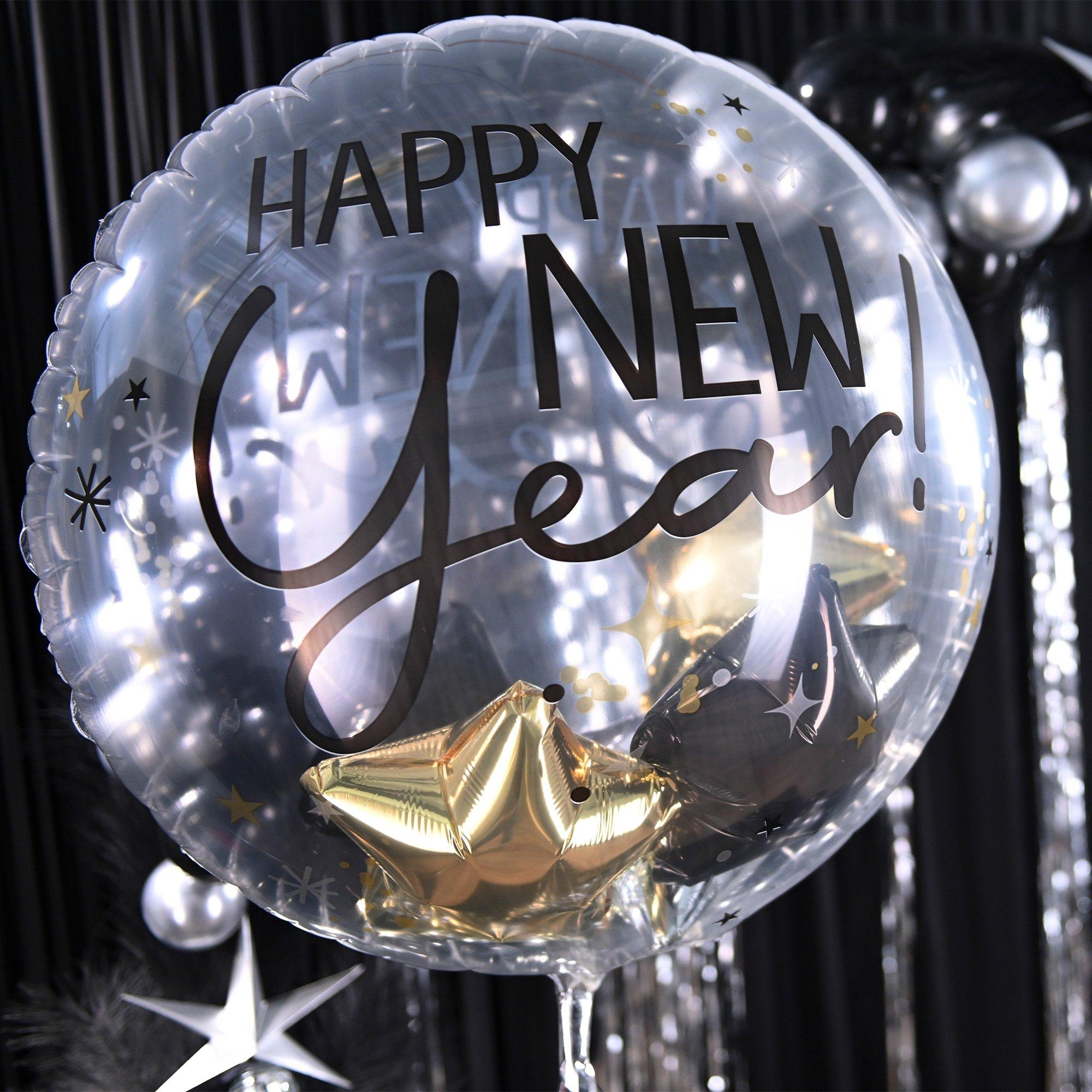Bubbly Happy New Year Stuffed Plastic Balloon. 20in - Image 2
