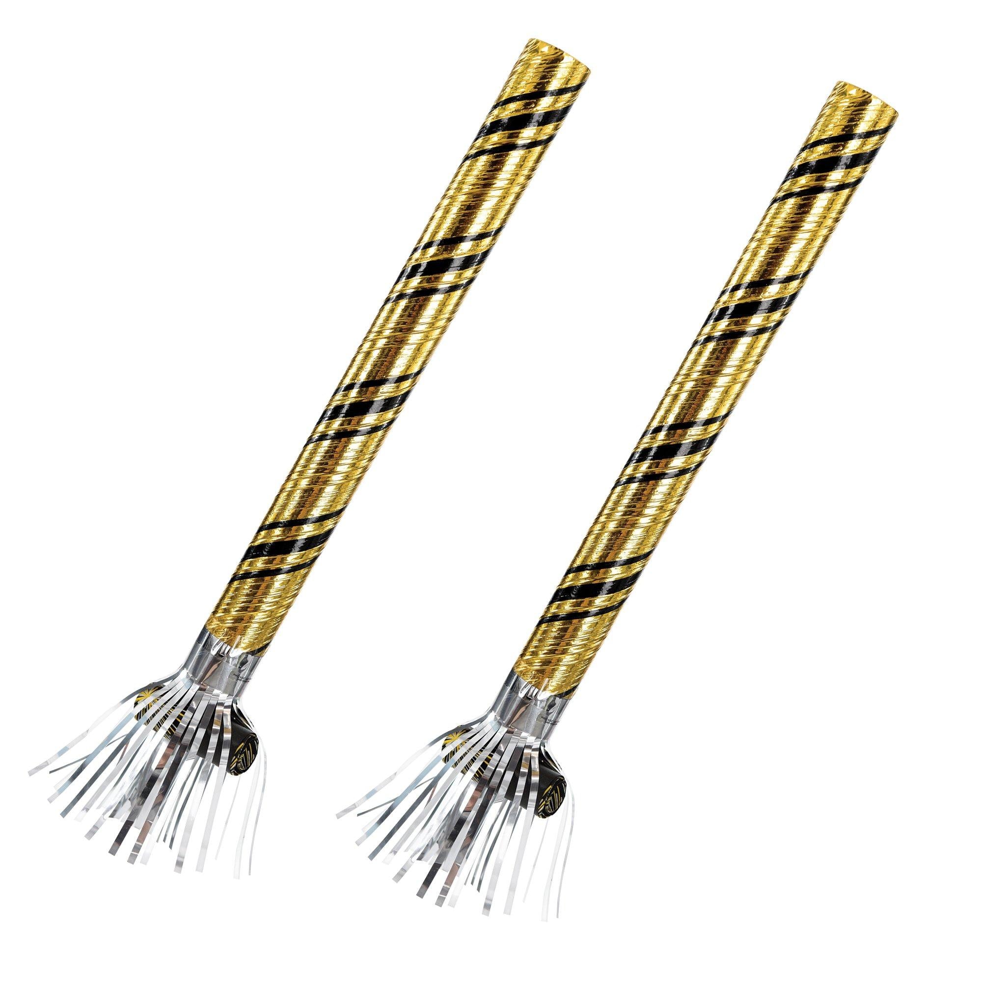 Black. Silver & Gold New Year's Eve Blowouts. 17in. 2ct
