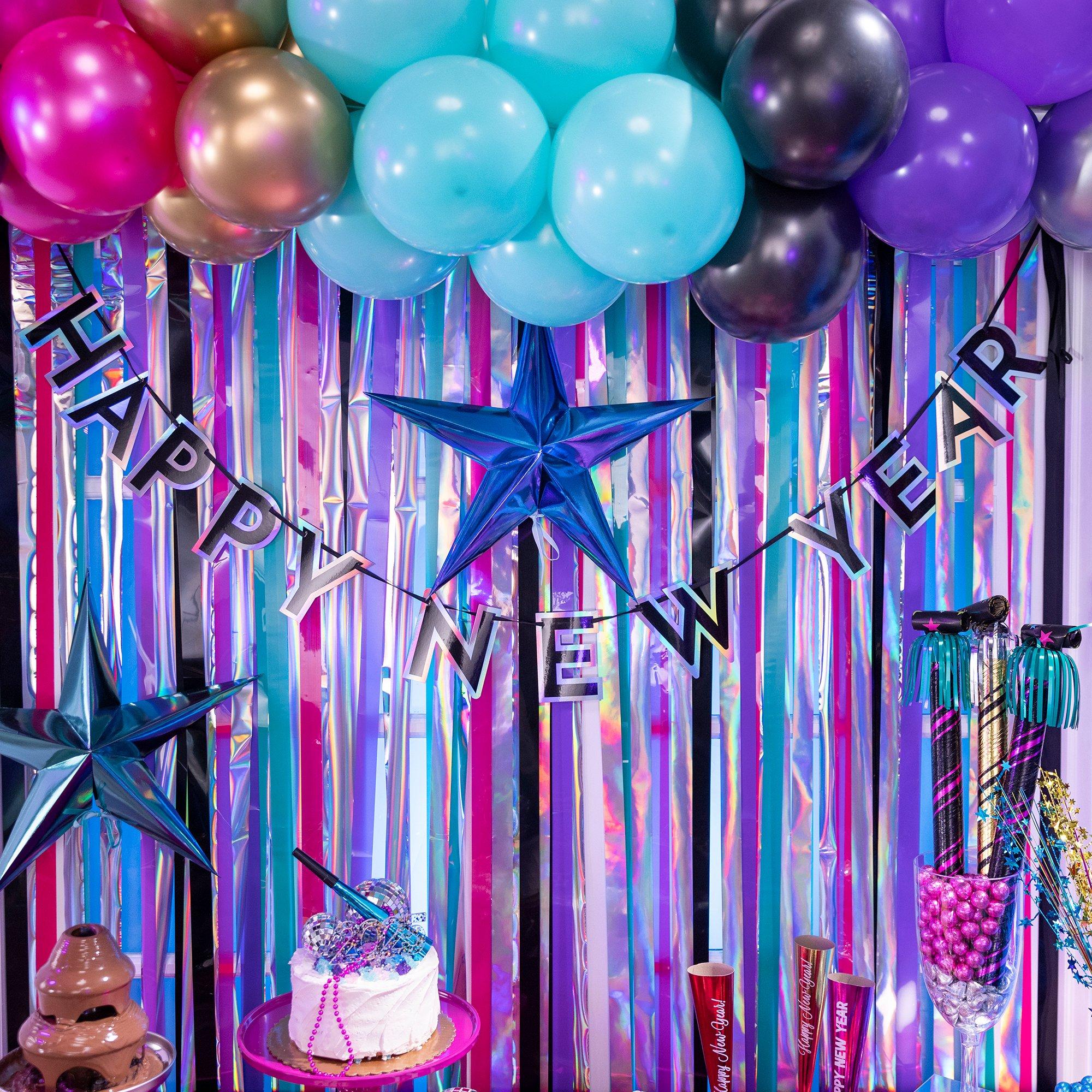 Starlight New Year's Eve Fringe Curtain Backdrop Kit. 4ft x 6ft. 2pc - Image 5