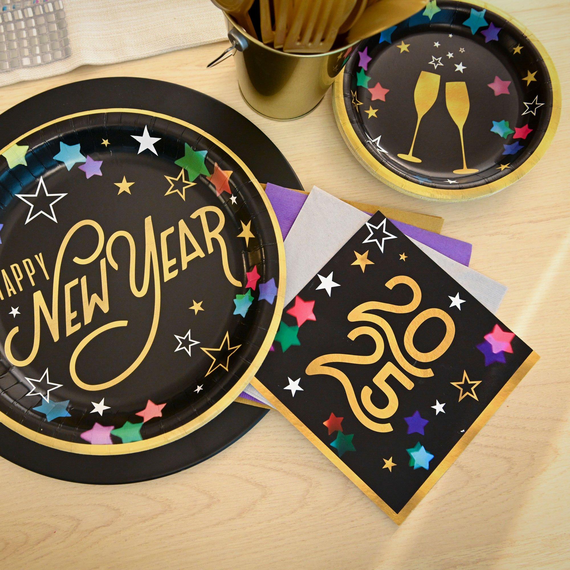 Starlight Clinking Glasses Paper Dessert Plates. 6.75in. 20ct - Image 3