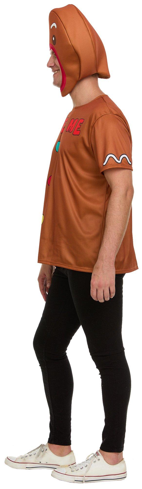 Adult Gingerbread Man T-shirt & Mask Costume Accessory Kit - Image 2