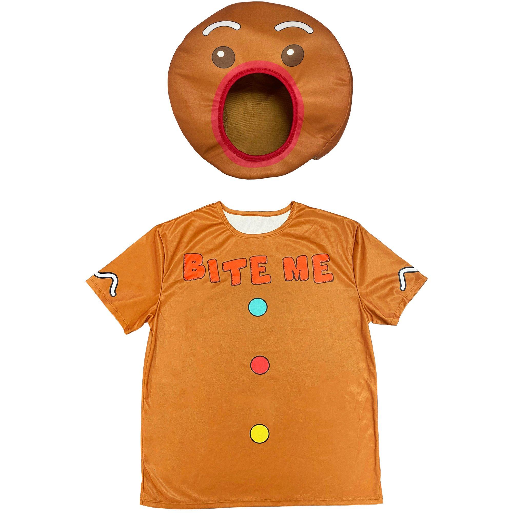 Adult Gingerbread Man T-shirt & Mask Costume Accessory Kit - Image 4