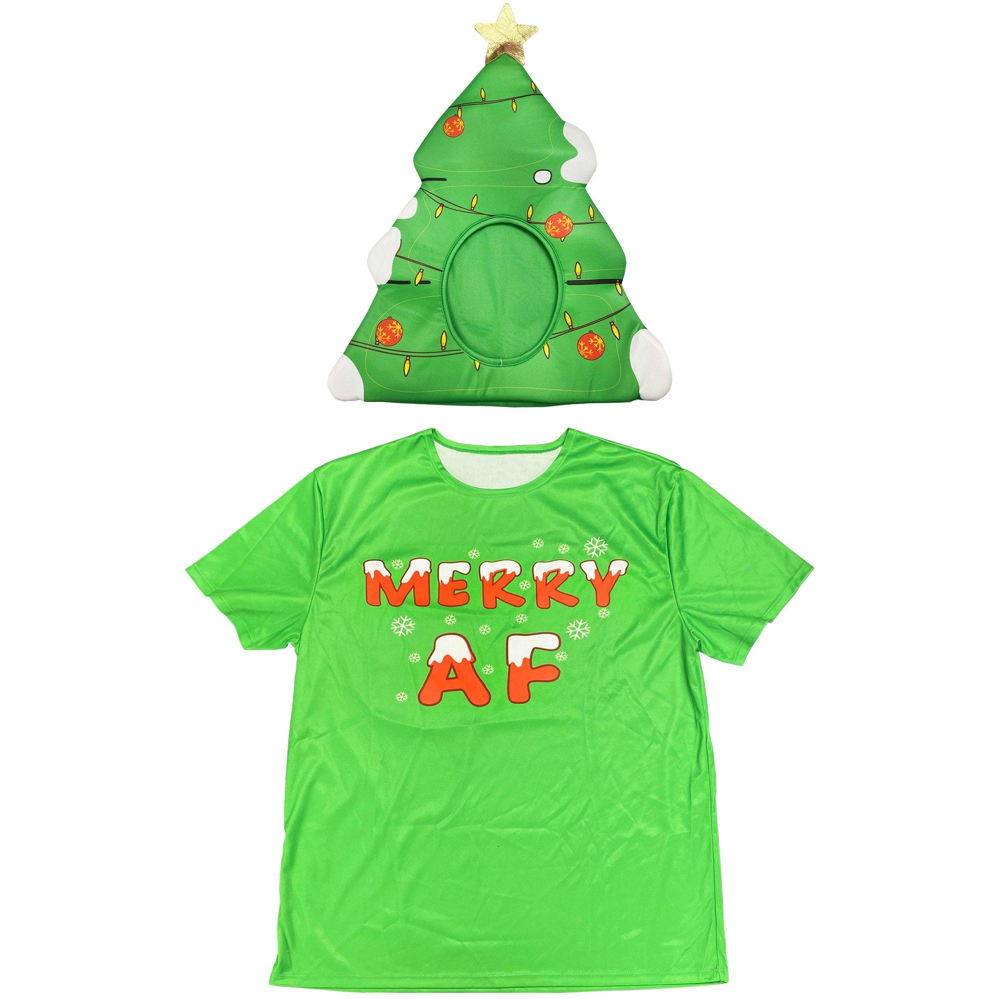 Adult Christmas Tree T-shirt & Mask Costume Accessory Kit - Image 4