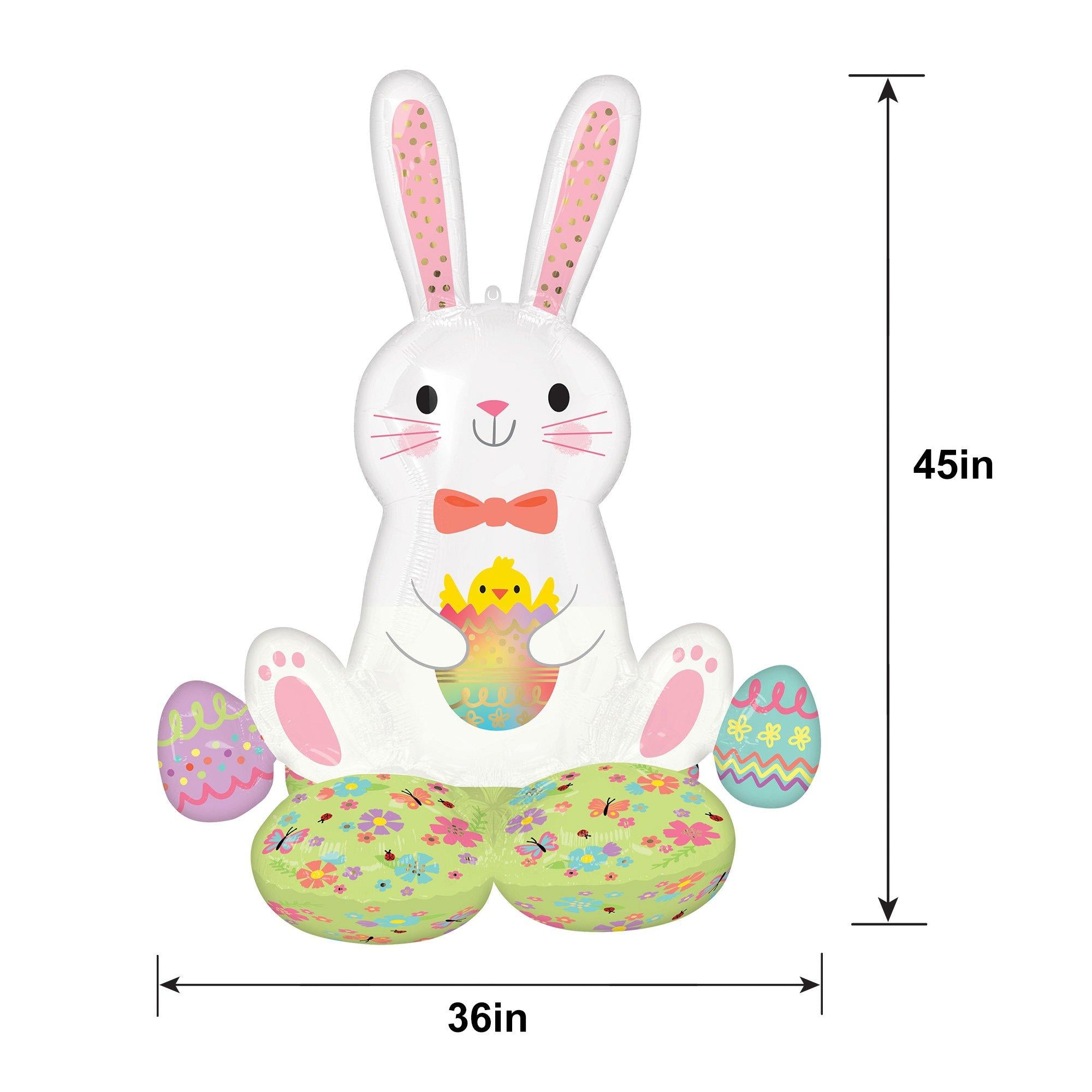 AirLoonz® Easter Bunny Foil Balloon. 3.75ft - Bunny Love - Image 2