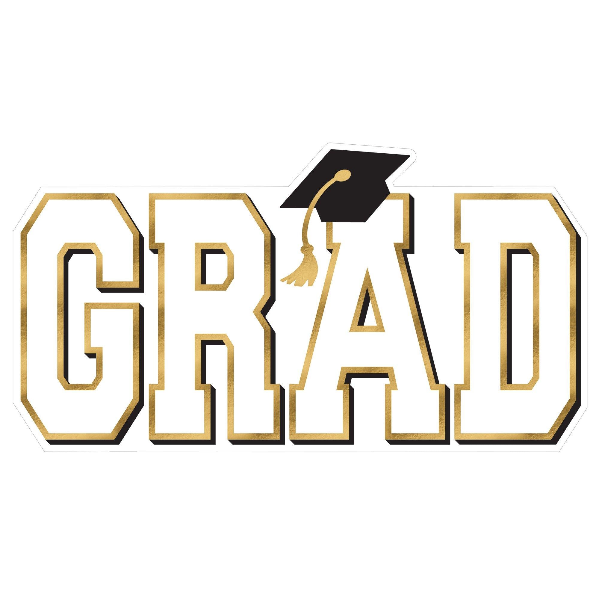 White Giant Graduation Cutout. 28in x 15in