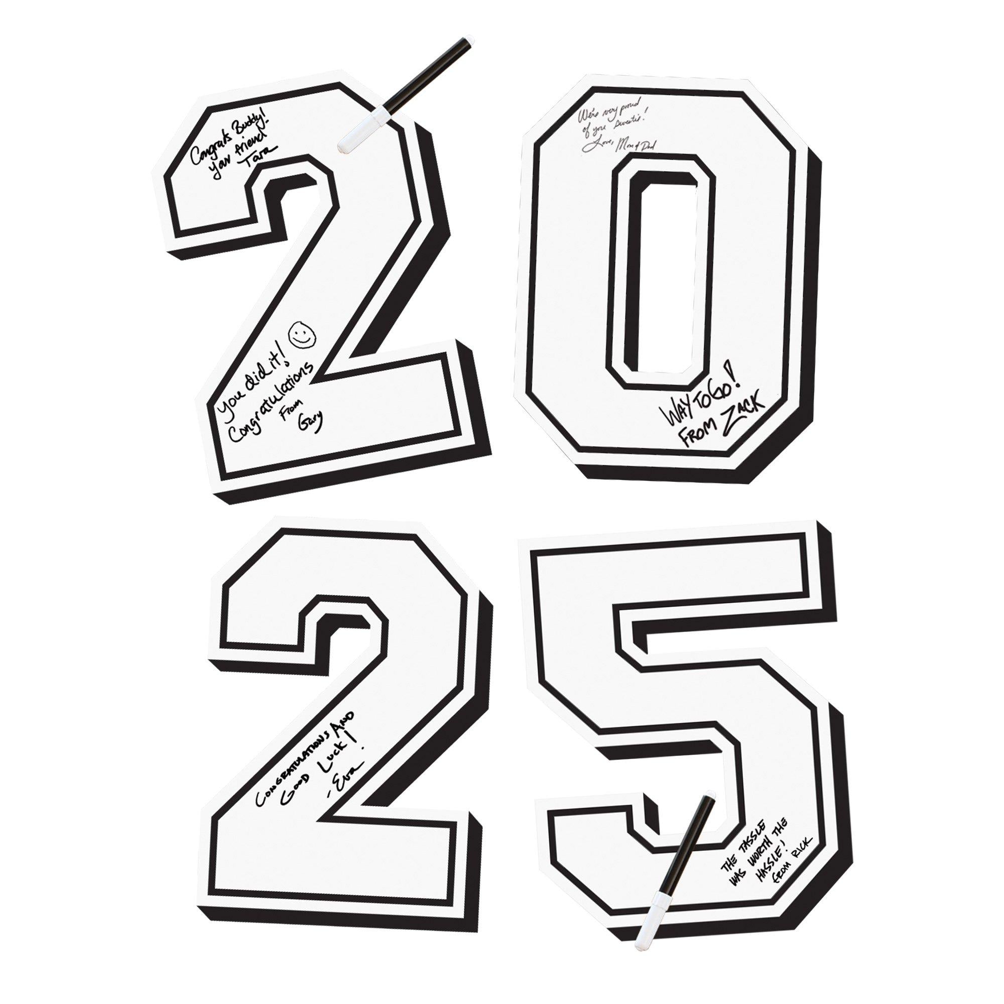 2025 Autograph Number Cutouts. 4 ct