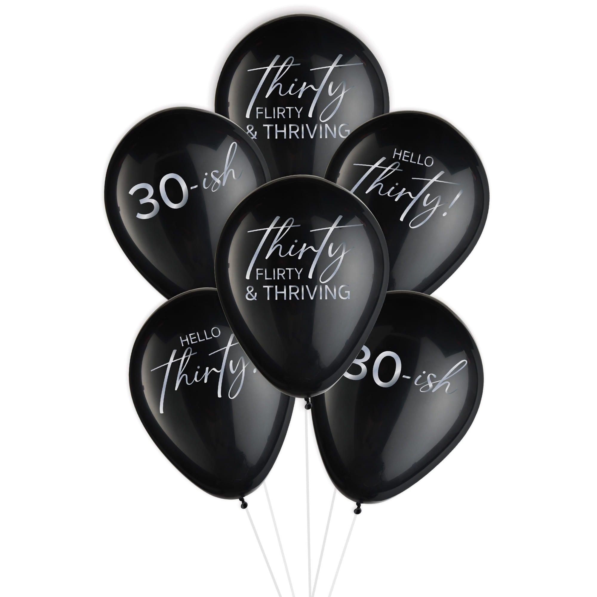 Hello Thirty Latex Balloons. 6ct