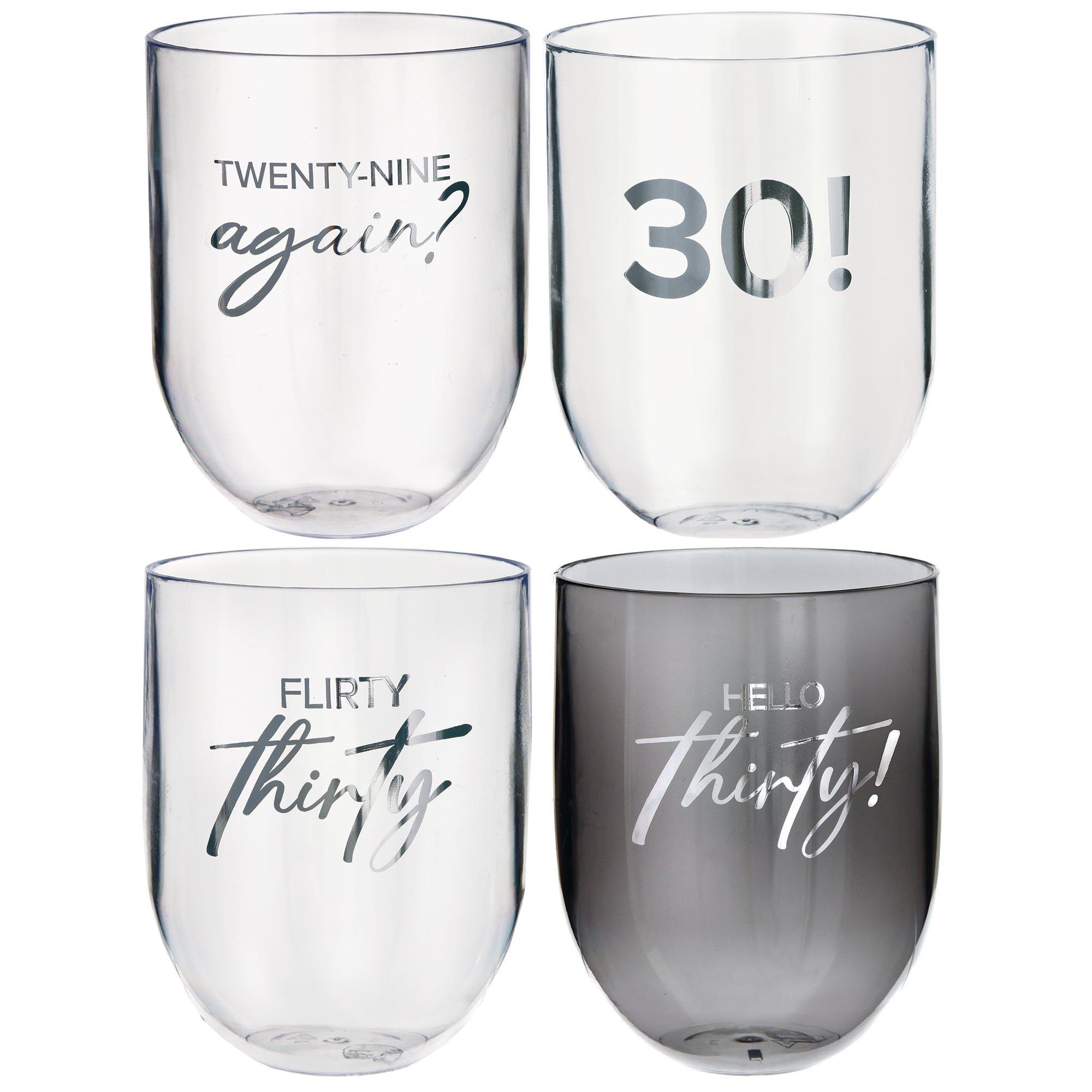 Thirty! Wine Glasses. 4pc