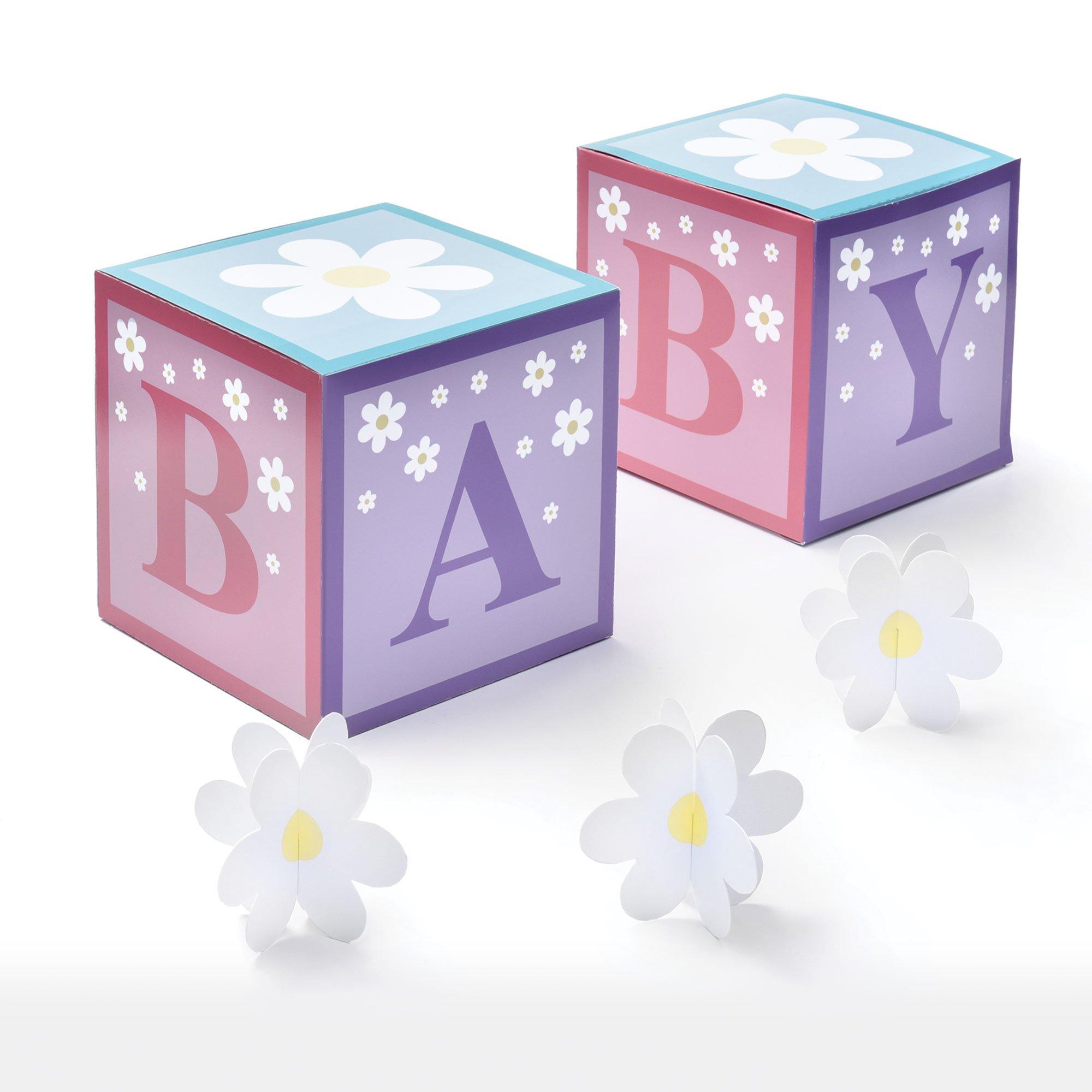 Little Daisy Baby Block Table Decorations. 5pc - Image 2