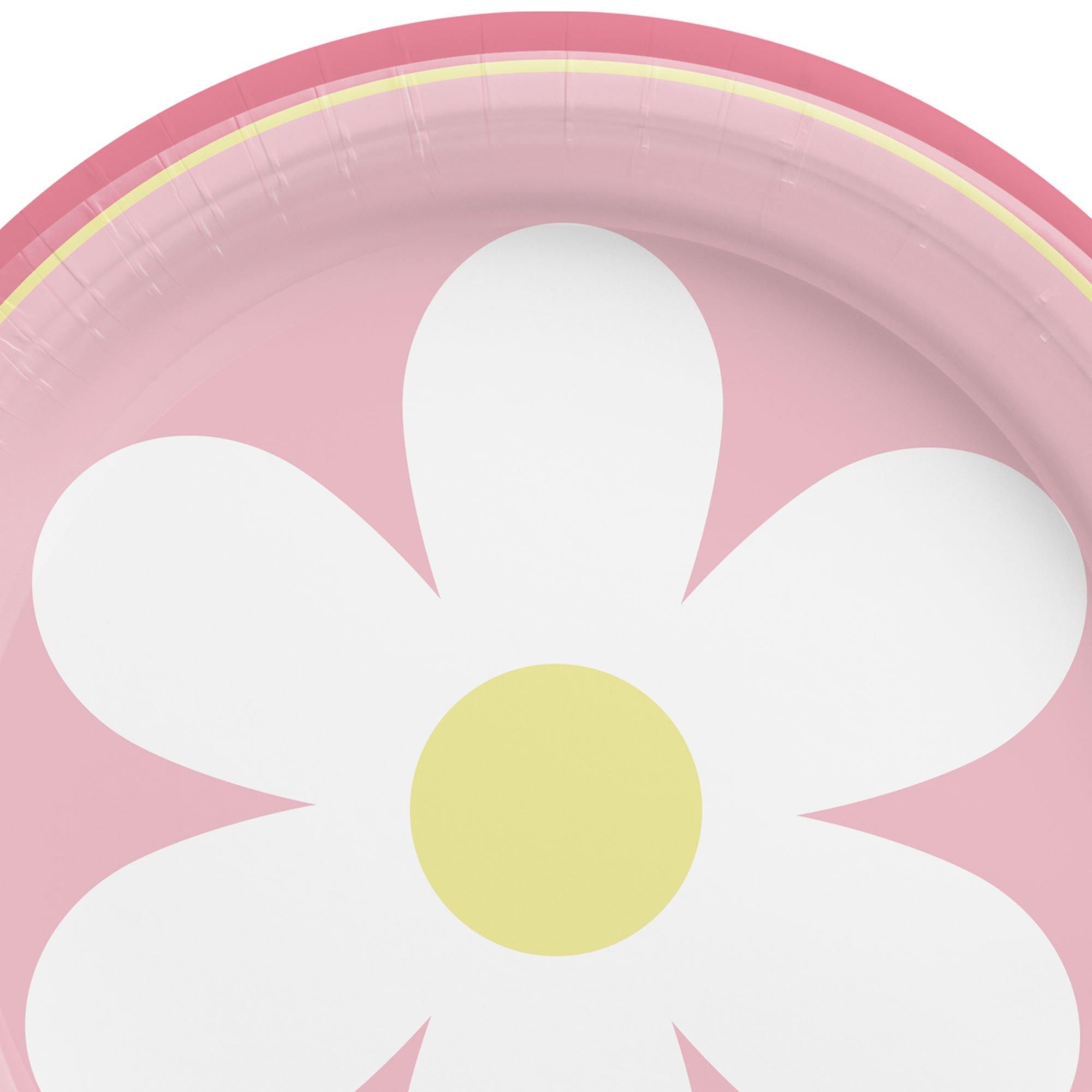 Pink Little Daisy Paper Dessert Plates. 7in. 8ct - Image 3
