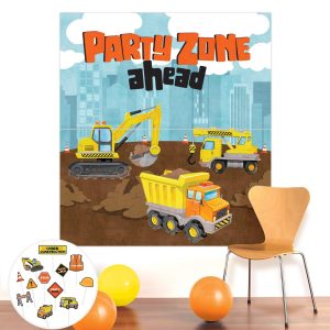 Construction Party Photo Backdrop with Props. 13pc