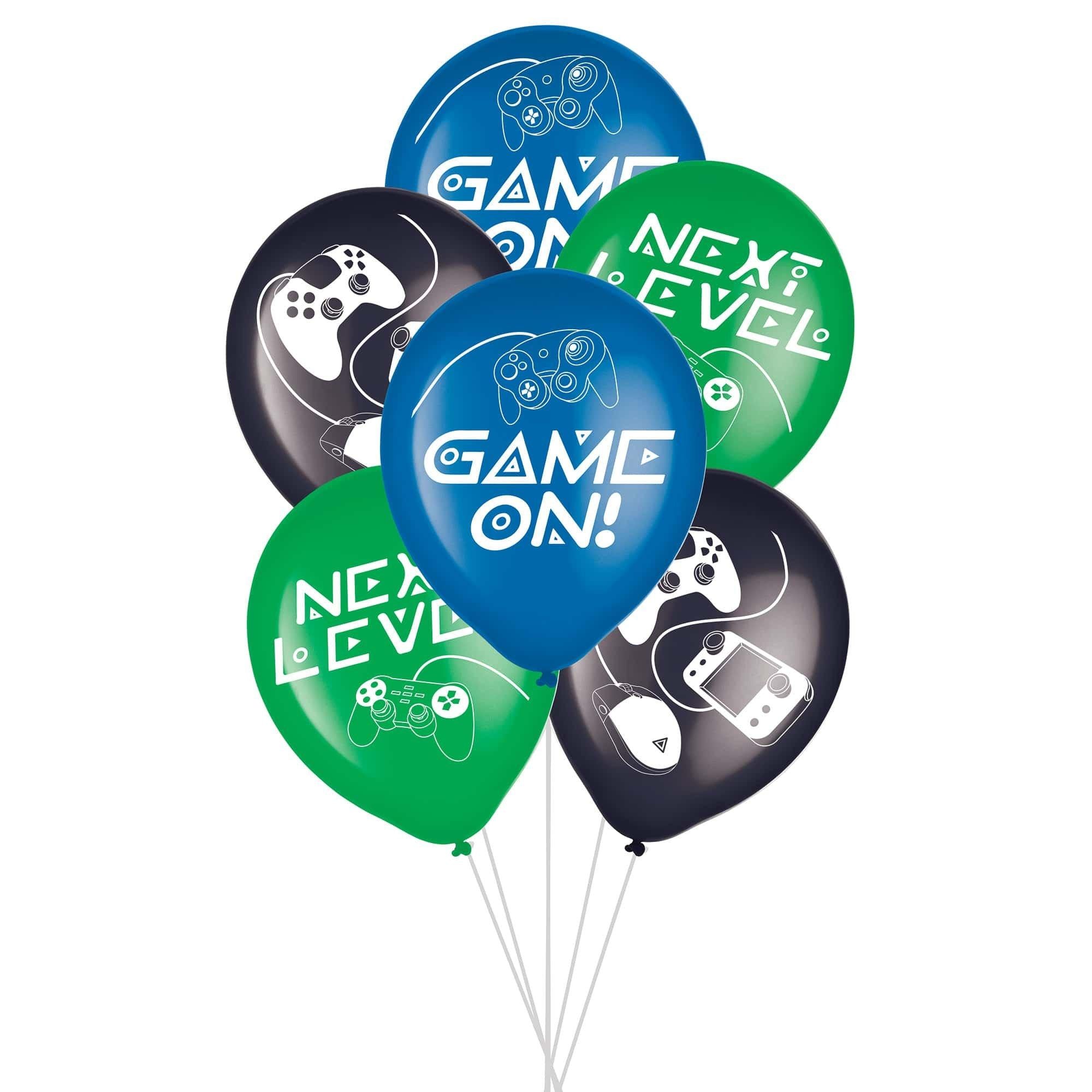 Game On Latex Balloons. 6pc