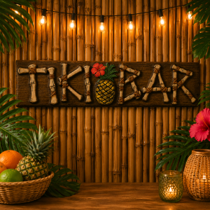 Tiki Bar Vacuform Plastic Sign. 10in x 42in