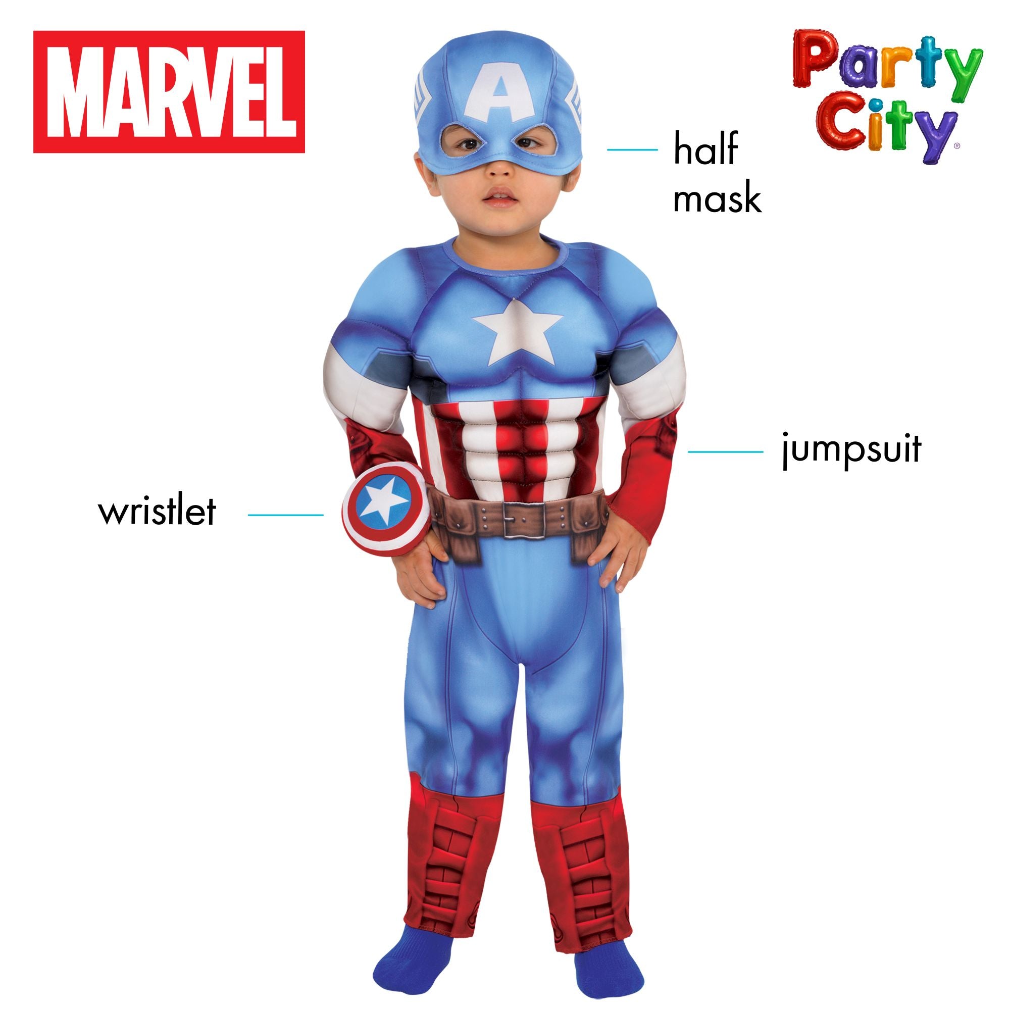 Marvel Captain America Deluxe Muscle Costume for Infants - Image 6