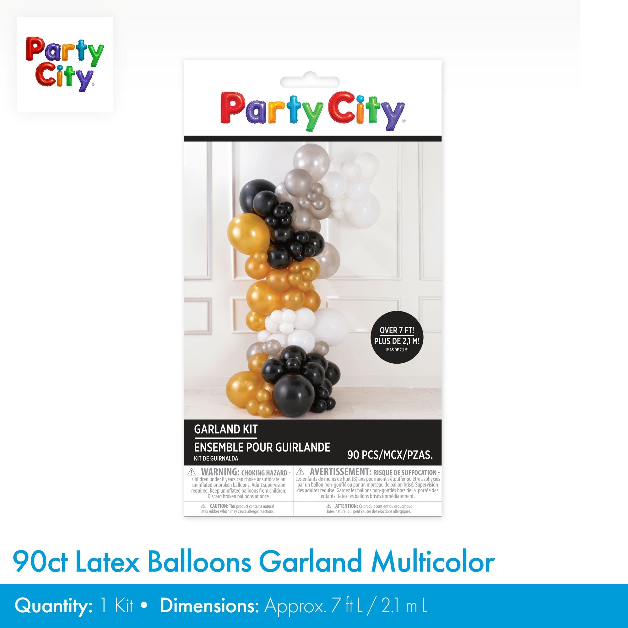Air-Filled Latex Balloons Garland Multi Color. 90pc - Image 3