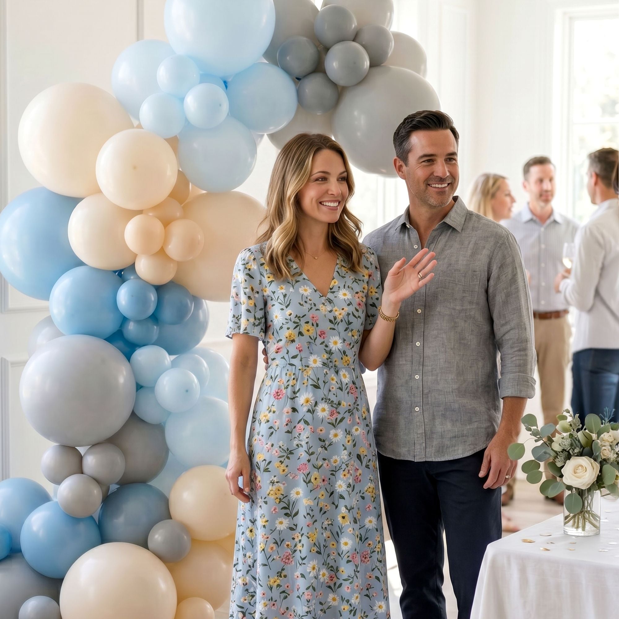 Air-Filled Latex Balloons Garland Muted Cools. 90pc - Image 2