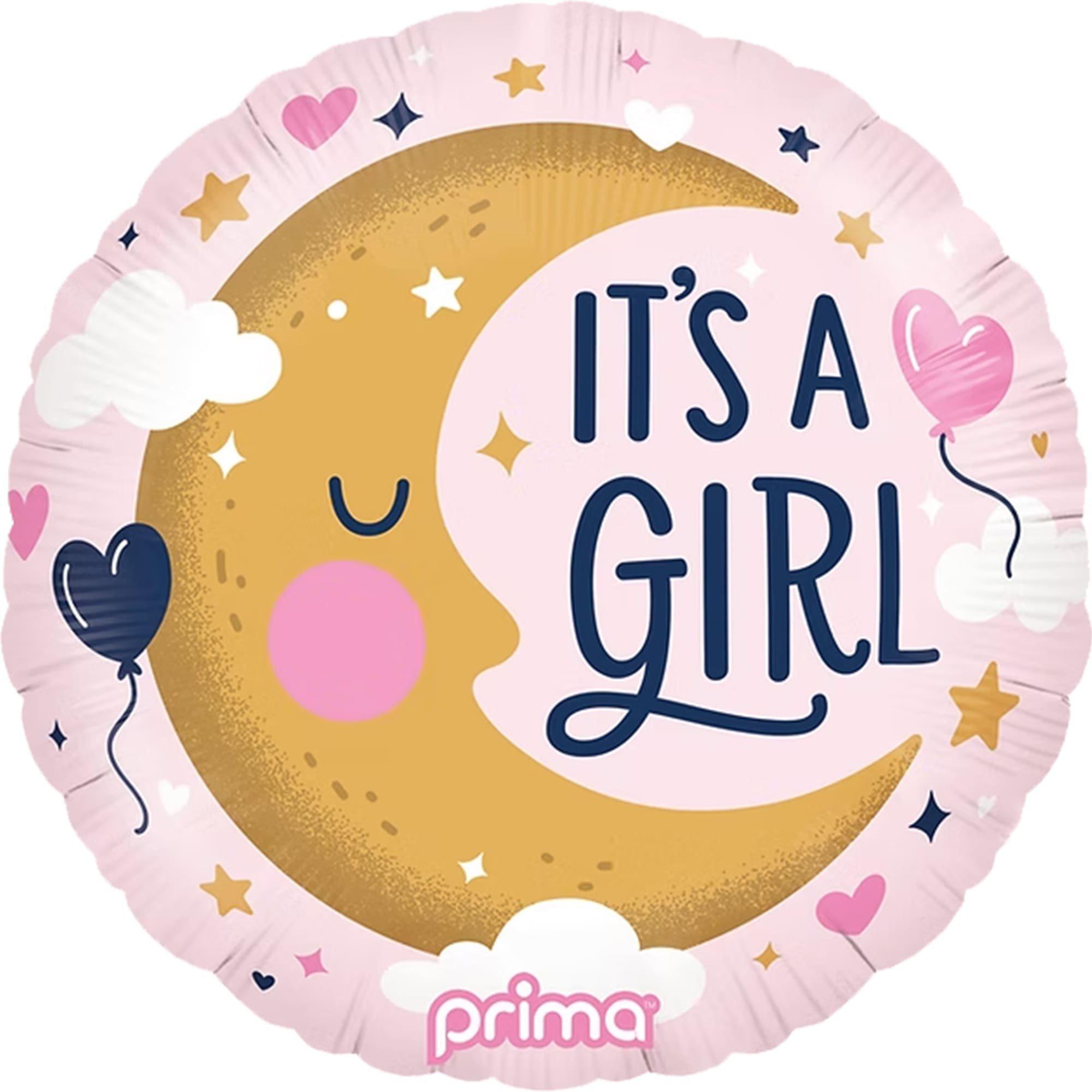 18in Round It's a Baby Moon Foil Balloon. Assorted Colors - Image 2