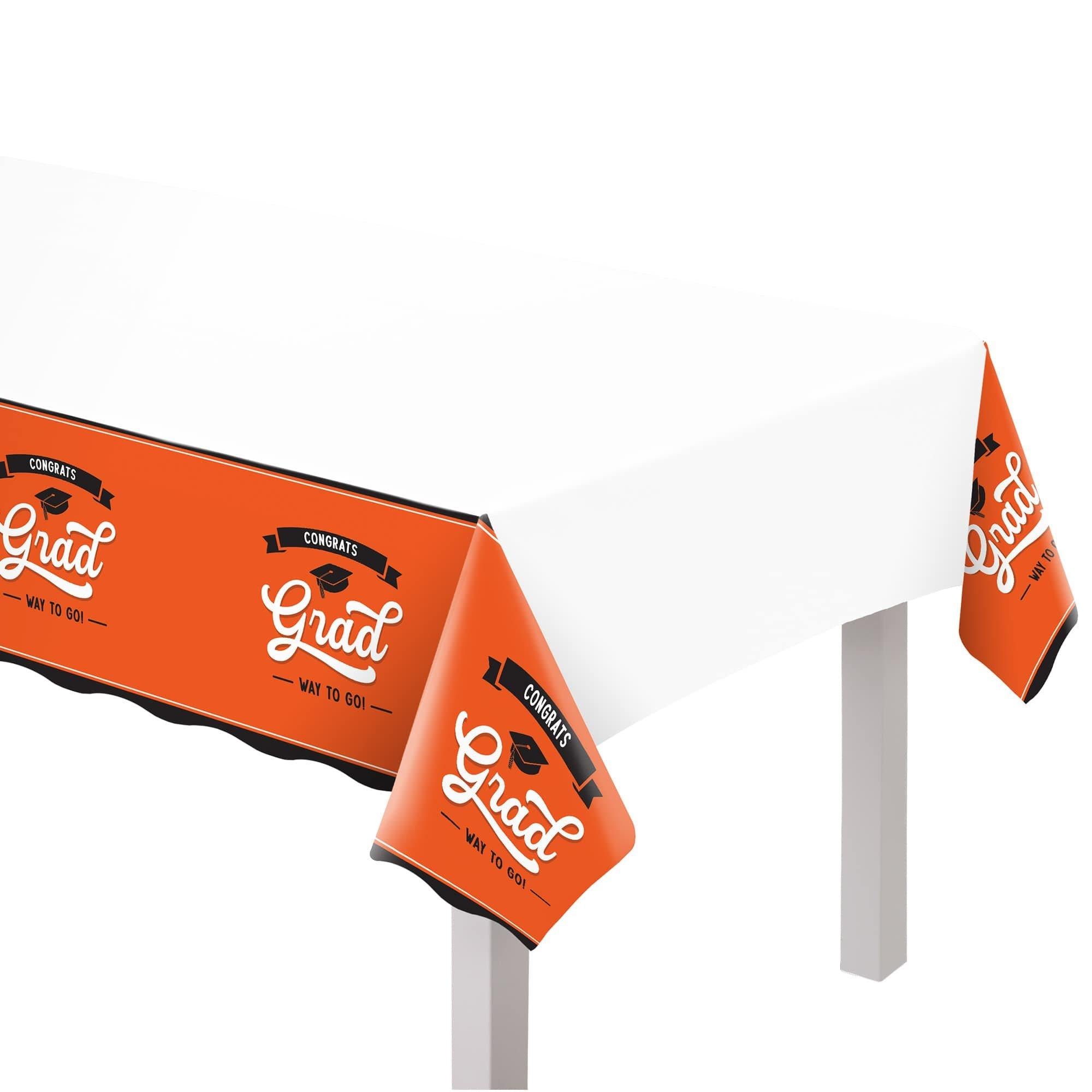 School Spirit Plastic Table Cover. 54in x 102in. Assorted Colors - Image 2