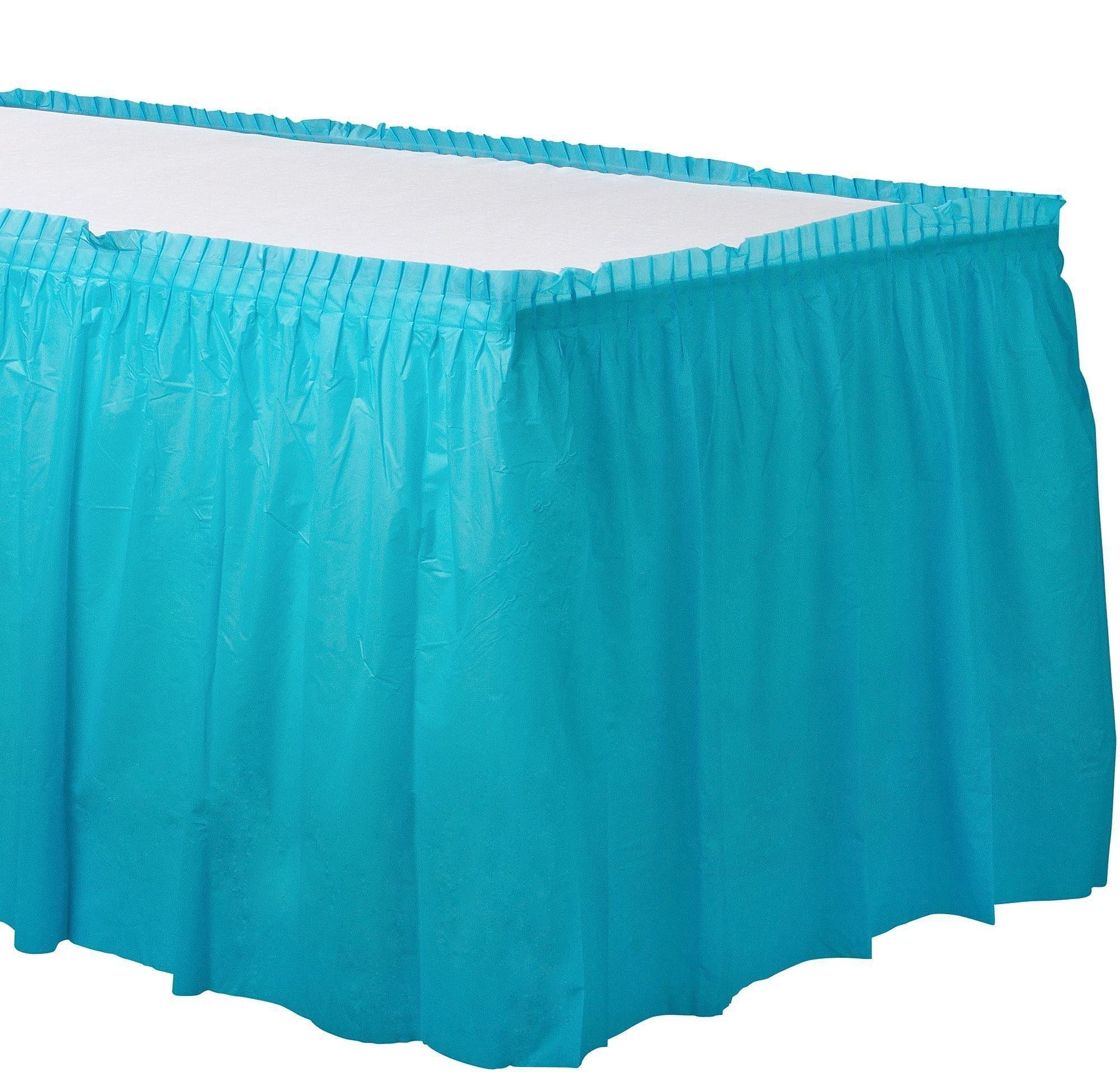 Plastic Table Skirt. 168in x 29in. Assorted Colors - Image 3