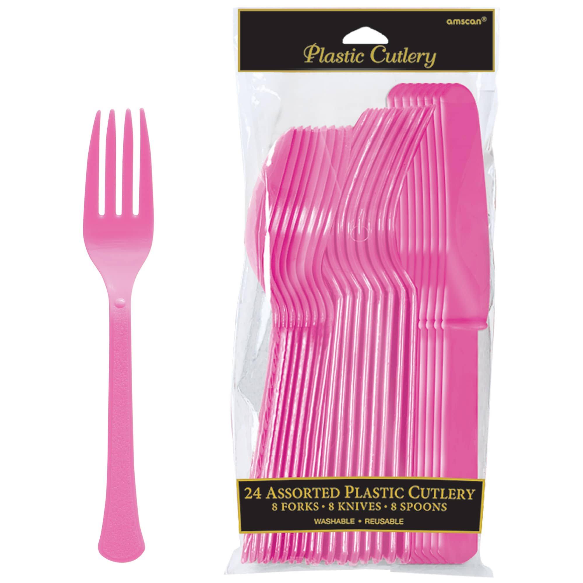 Plastic Cutlery Set. 24ct. Assorted Colors - Image 3