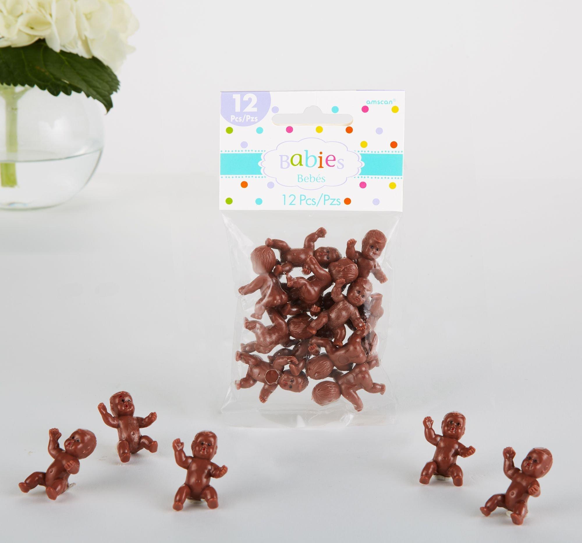Mini Plastic Babies Baby Shower Favor Charms. 12ct. Assorted Colors