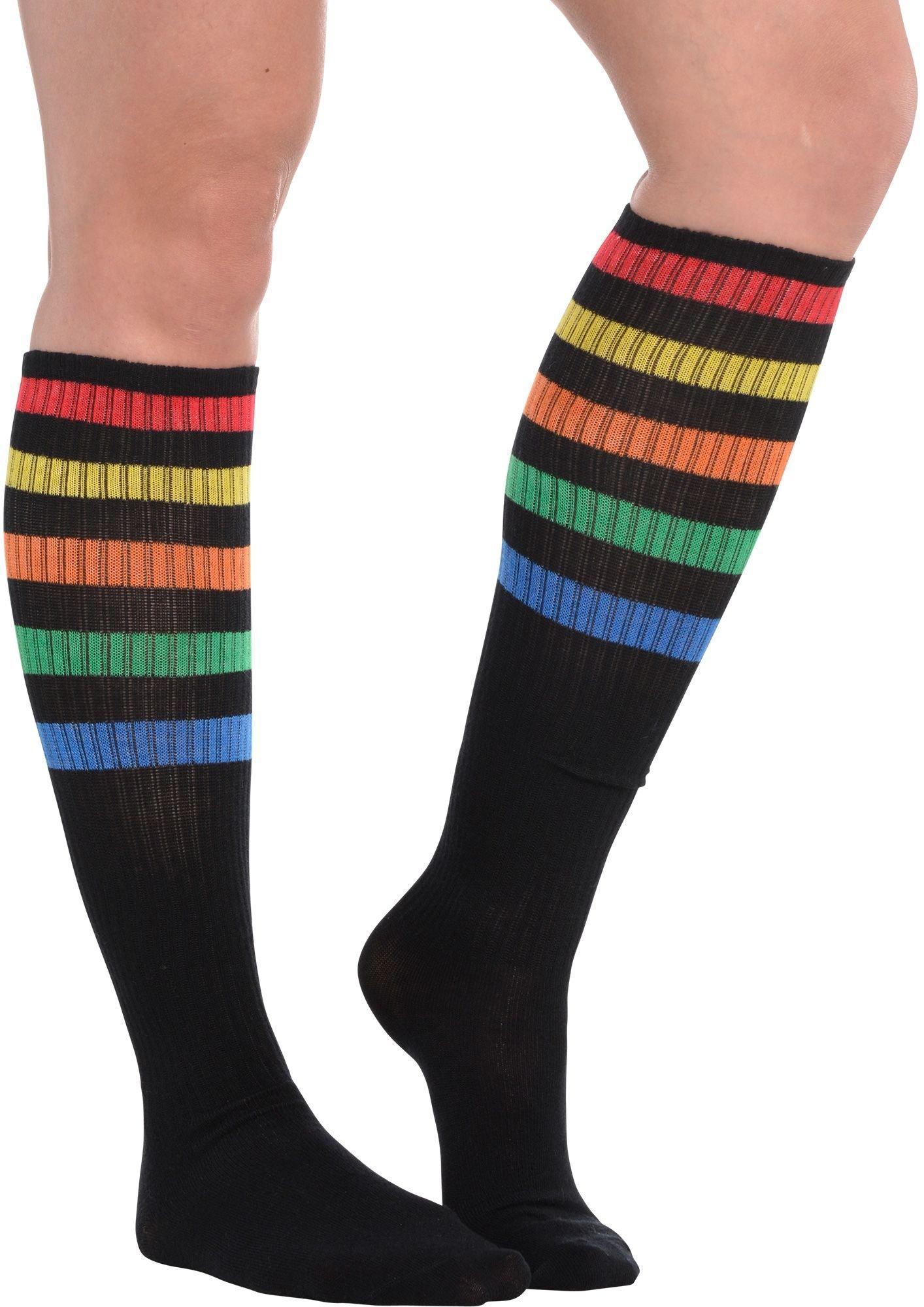Stripe Athletic Knee-High Socks. Assorted Colors - Image 20