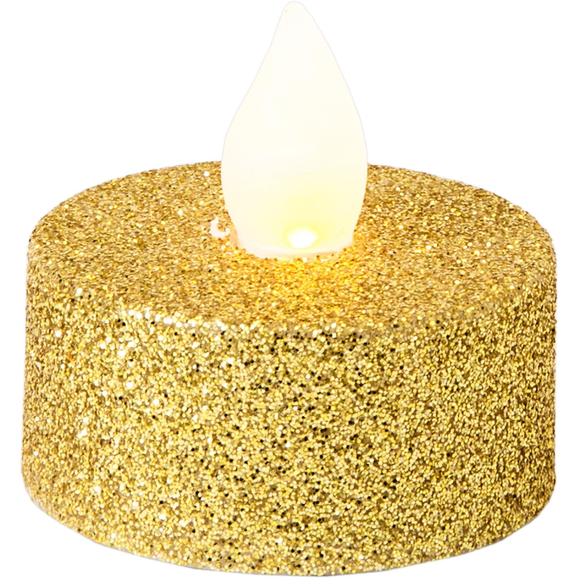 Glitter Tealight Flameless LED Candles. 10ct. Assorted Colors - Image 3