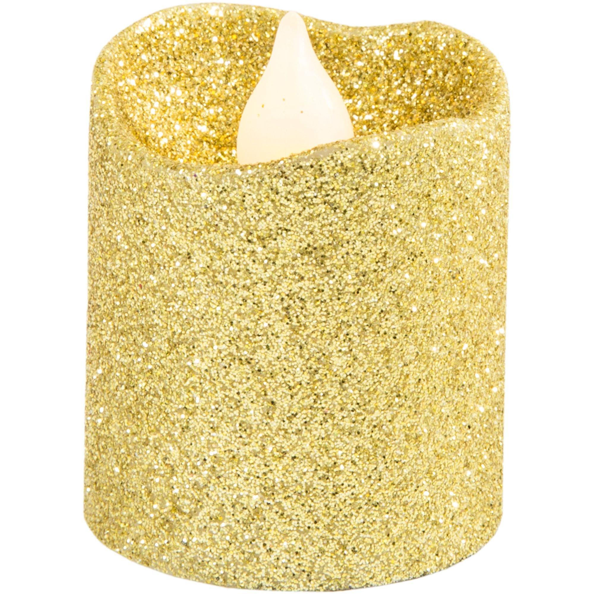Glitter Votive Flameless LED Candles. 6ct. Assorted Colors - Image 3
