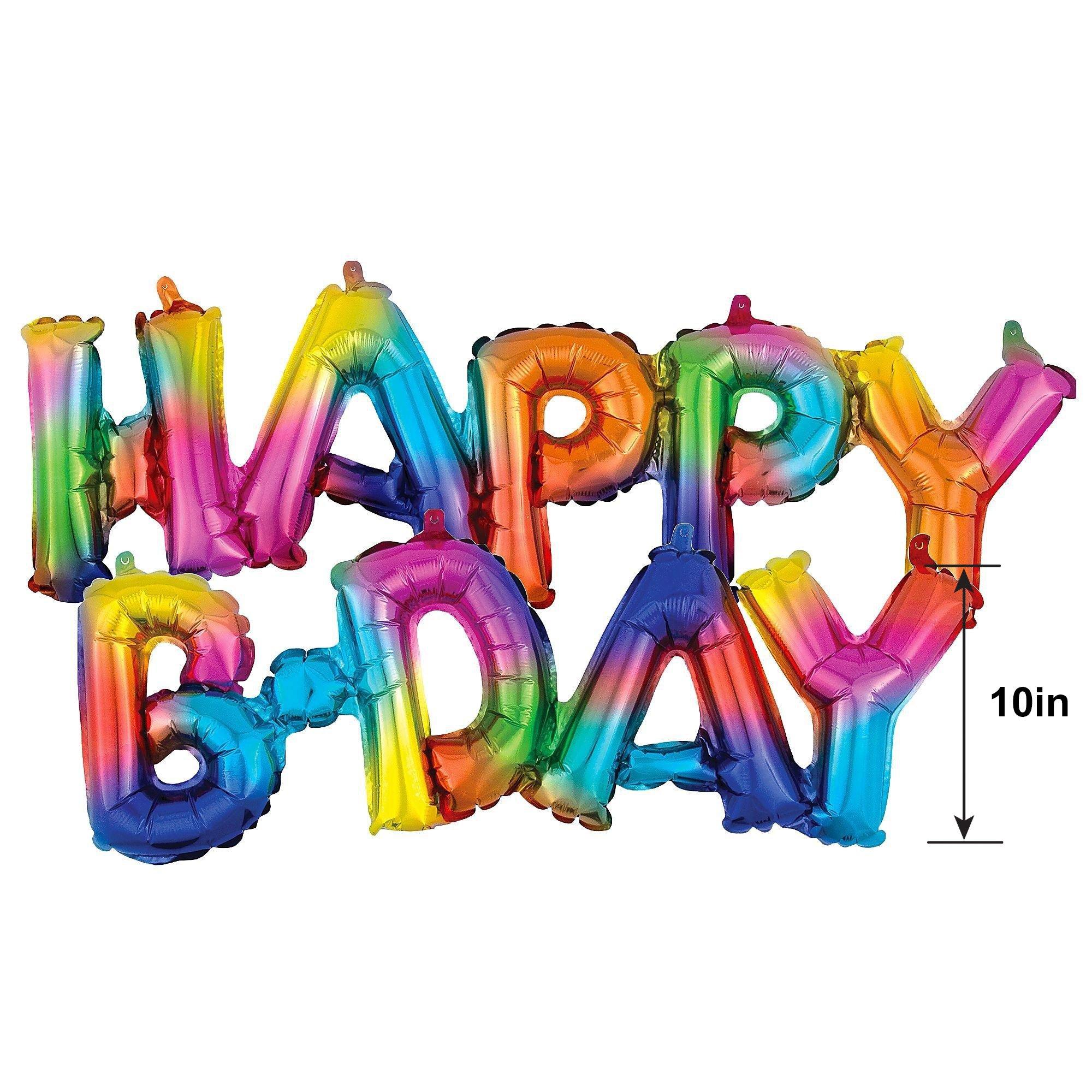 Air-Filled Happy B-Day Letter Balloon Banners. 2pc. Assorted Colors - Image 7