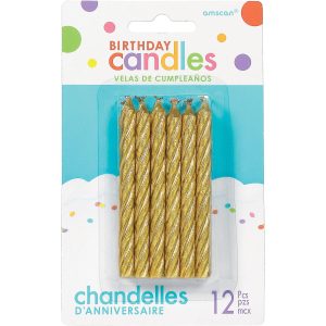 Spiral Birthday Candles. 12ct. Assorted Colors
