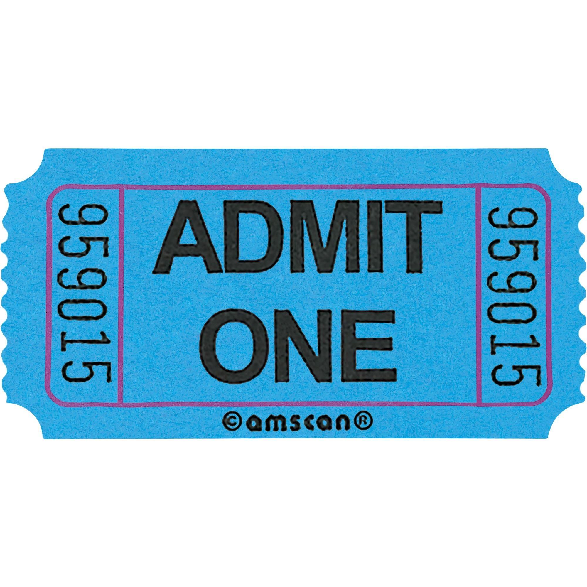 Admit One Single Roll Tickets. 1000ct. Assorted Colors - Image 2