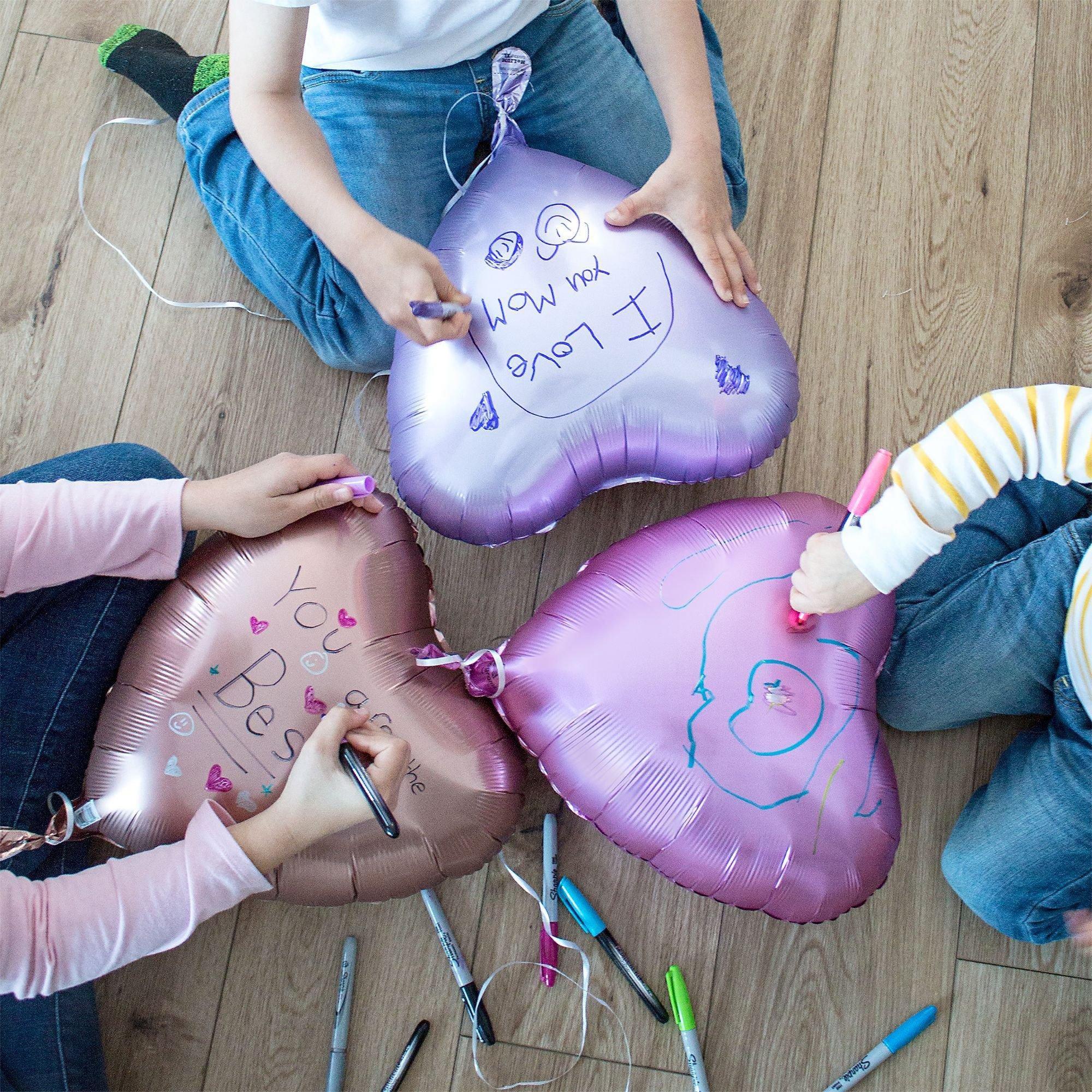 Satin Heart Balloon. 17in. Assorted Colors - Image 6