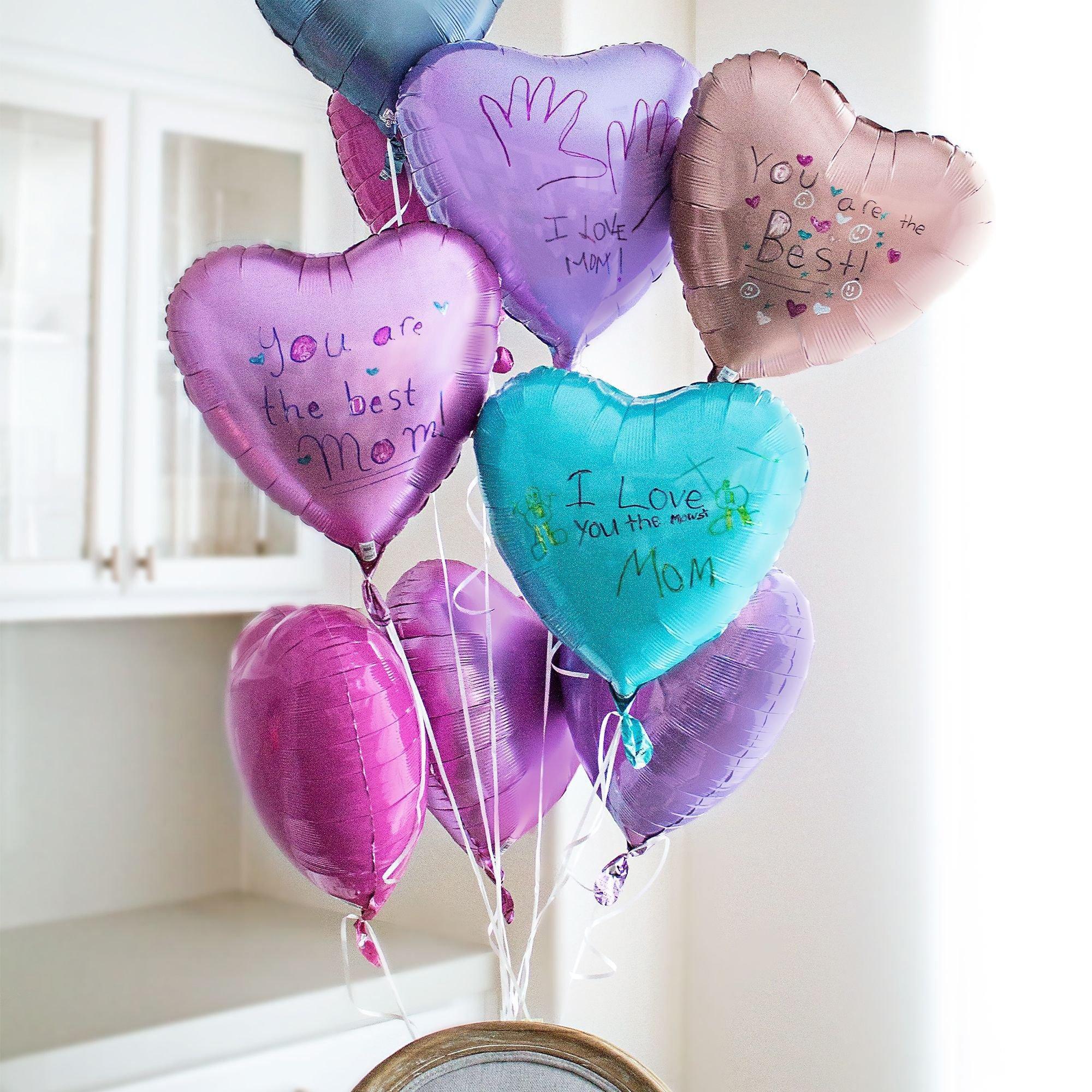 Satin Heart Balloon. 17in. Assorted Colors - Image 18