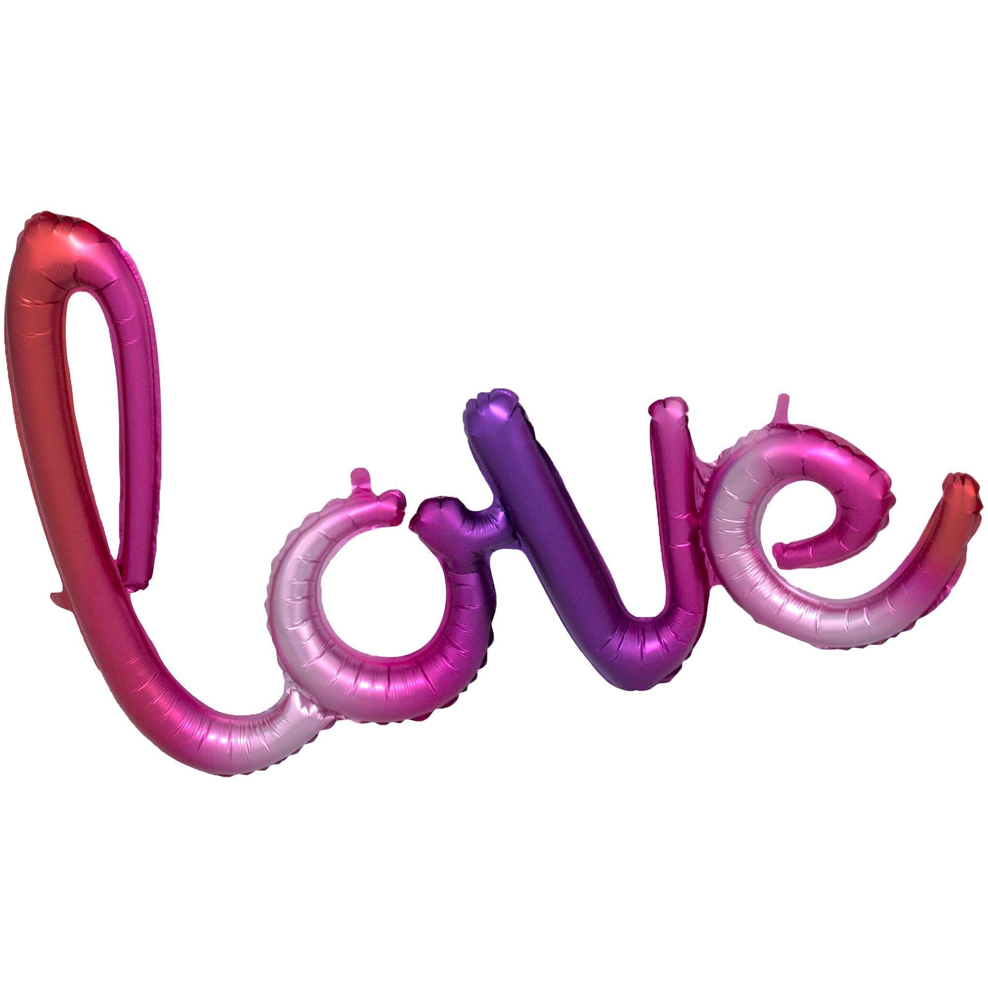 Air-Filled Love Cursive Letter Balloon Banner. Assorted Colors - Image 4