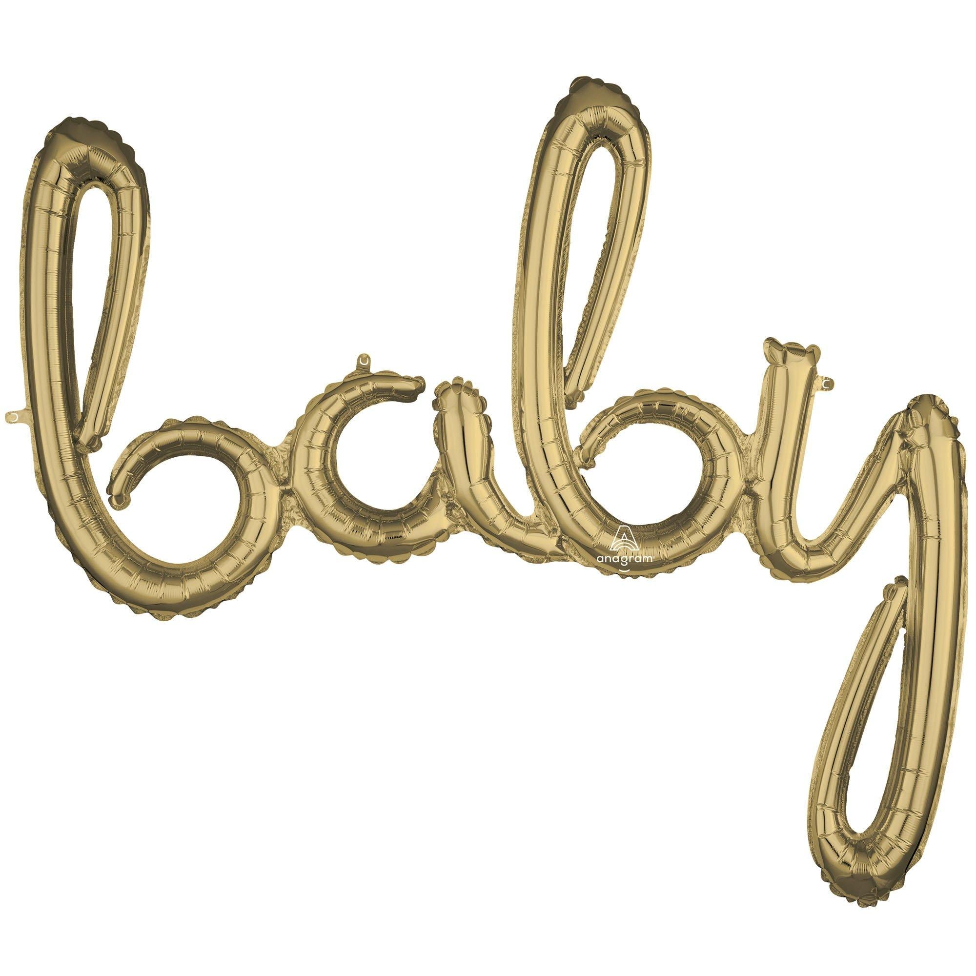 Air-Filled Baby Cursive Letter Balloon Banner. Assorted Colors - Image 6