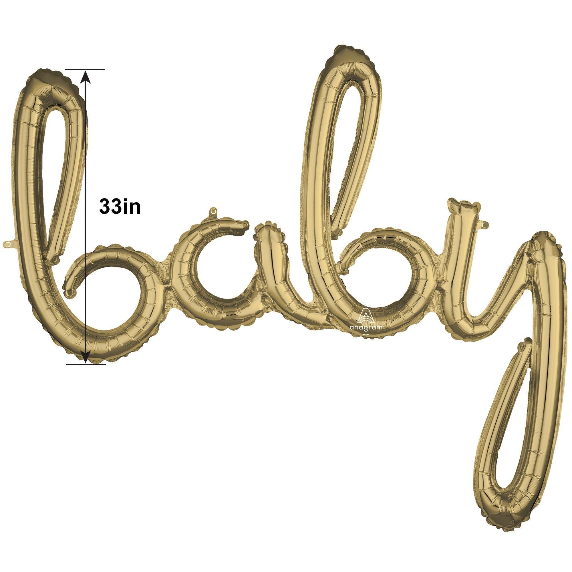 Air-Filled Baby Cursive Letter Balloon Banner. Assorted Colors - Image 9