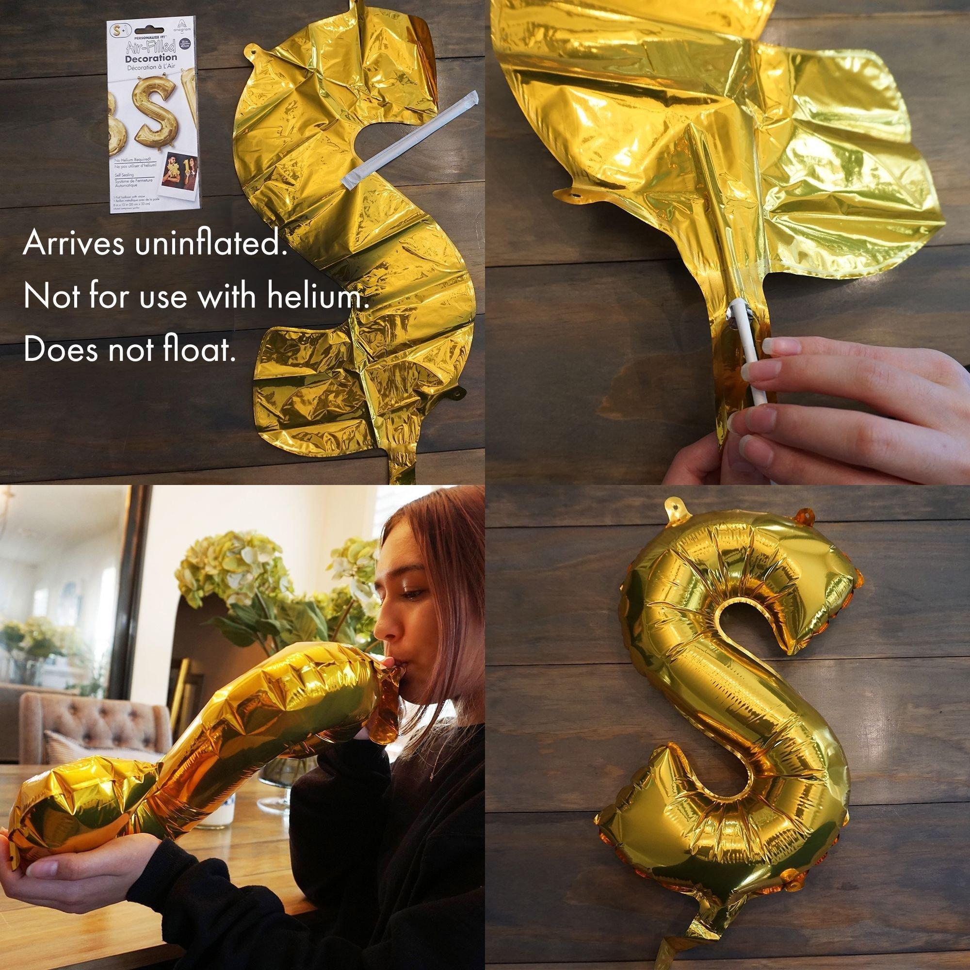 Air-Filled Happy B-Day Cursive Letter Balloon Banners. 2pc. Assorted Colors - Image 9