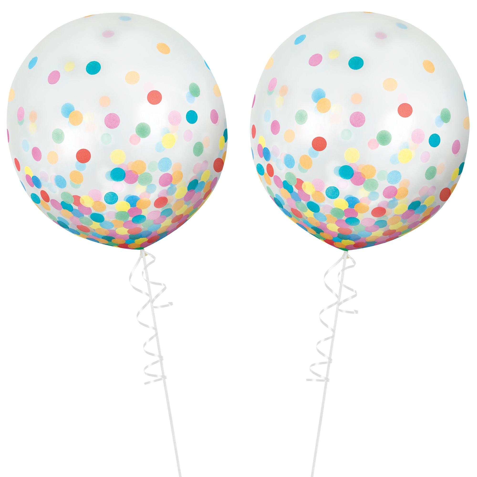 Metallic Confetti Balloons - 24in. 2ct. Assorted Colors - Image 17