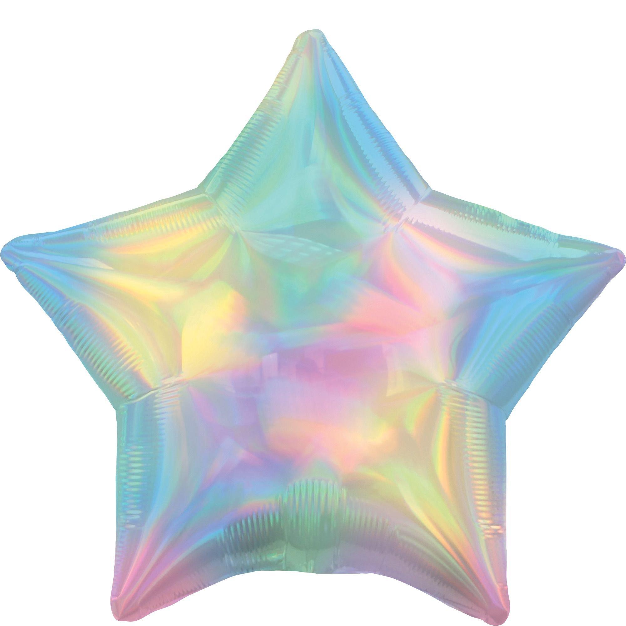 Iridescent Star Balloon. Assorted Colors