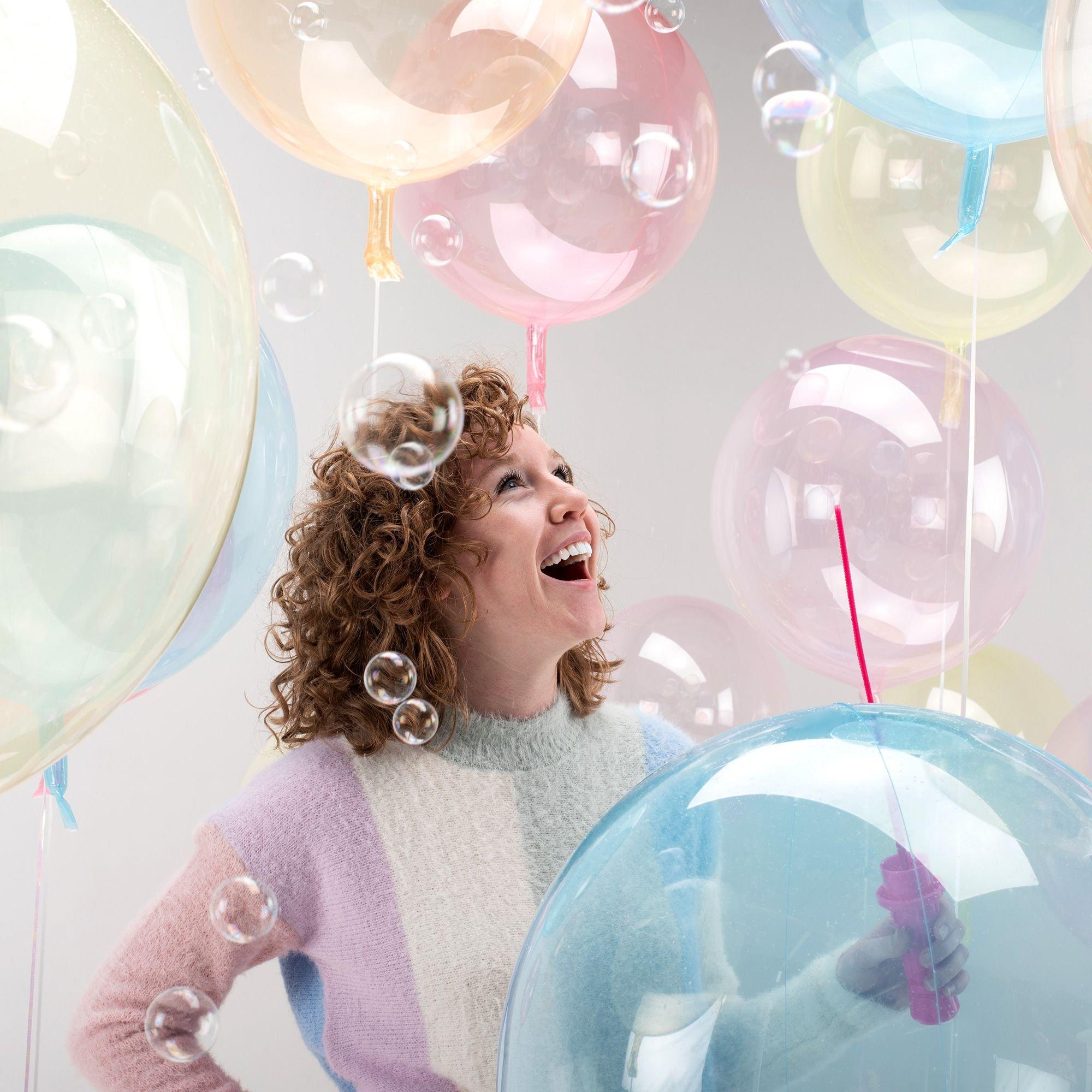 Clear Plastic Balloon. 18in - Crystal Clearz. Assorted Colors - Image 3