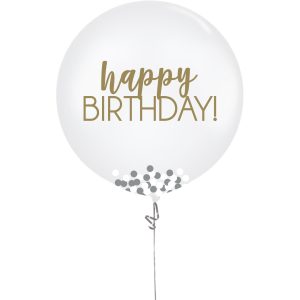 Happy Birthday Confetti Balloon. 24in. Assorted Colors