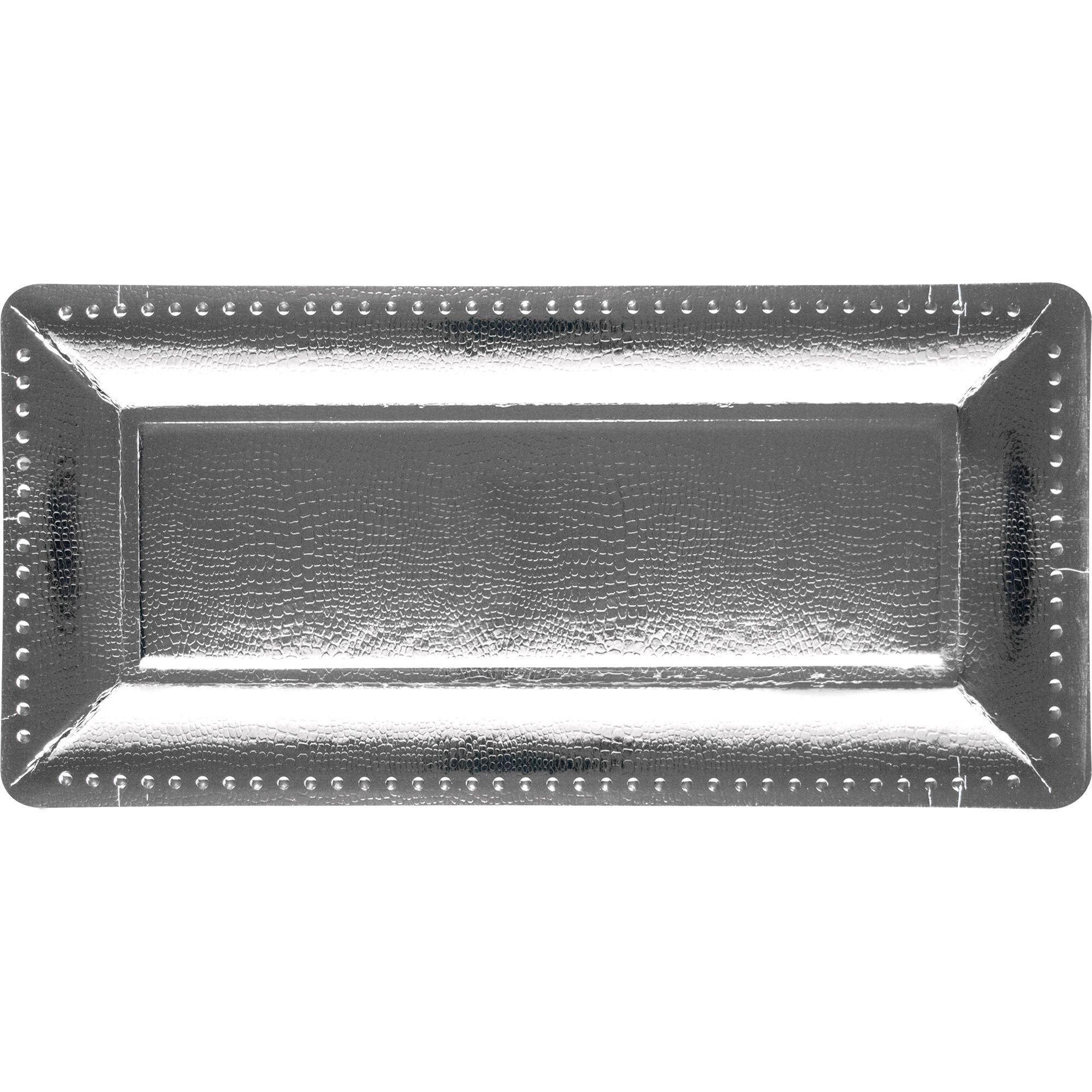 Metallic Long Rectangular Paper Platters. 16in. 3ct. Assorted Colors - Image 4