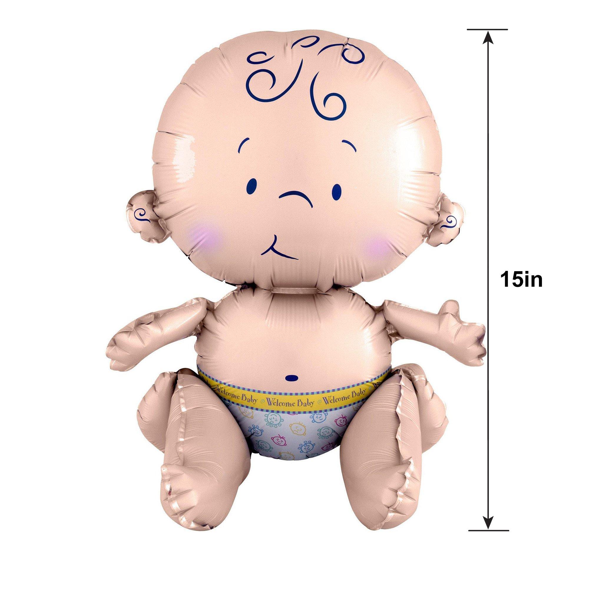 Air-Filled Sitting Welcome Baby Balloon.15in. Assorted Colors - Image 6